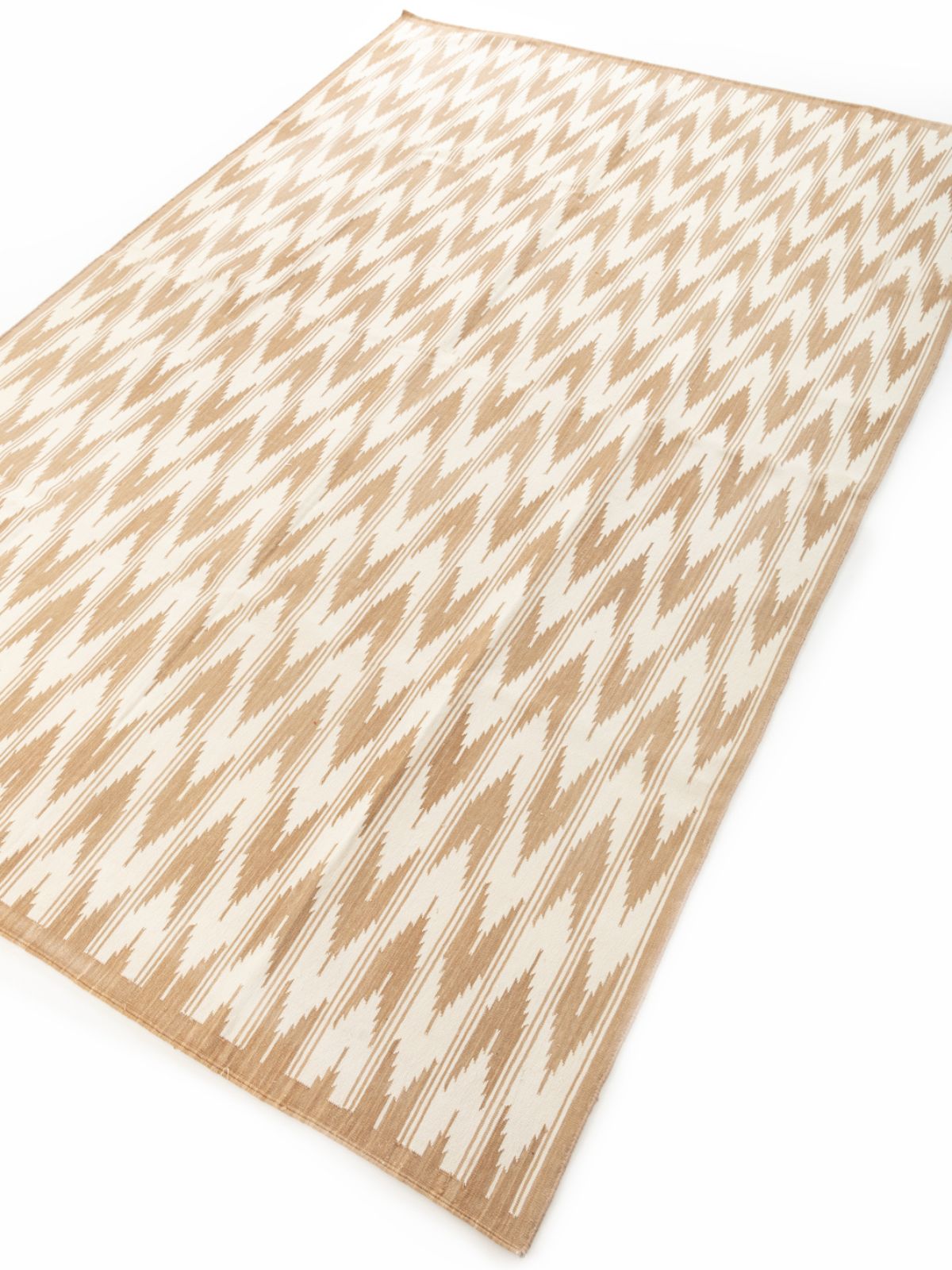 Beige Mist Ikat Dreams Rug - additional product view showing the cotton rug