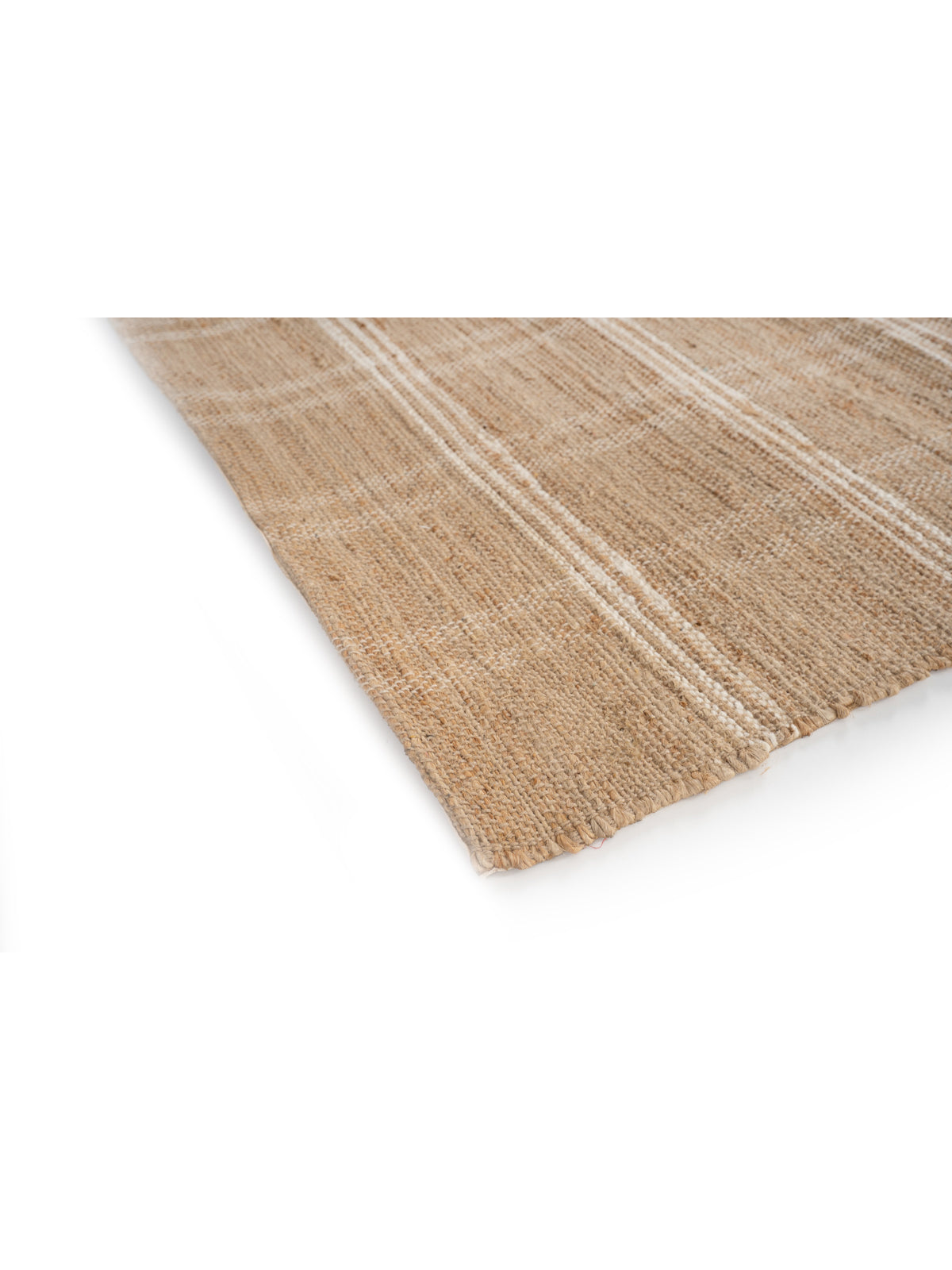 Benin striped Hemp area rug close-up showing the hemp weave and striped pattern