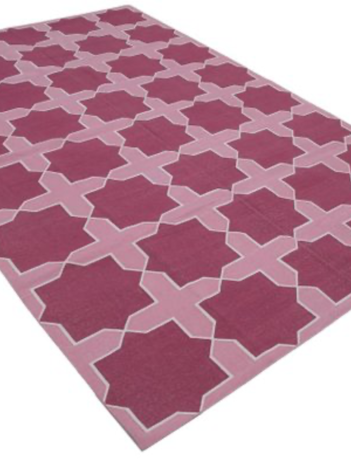 Berry Mosaic Flatweave Rug cotton rug styled in a living room interior