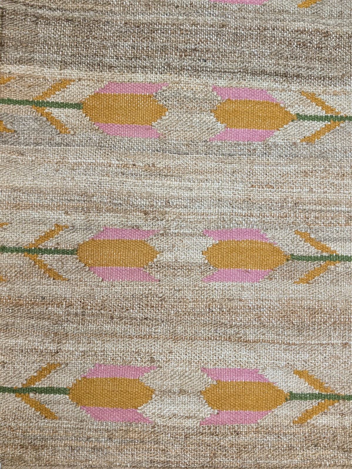 Blooming Prairie close-up showing the cotton pile and floral motif