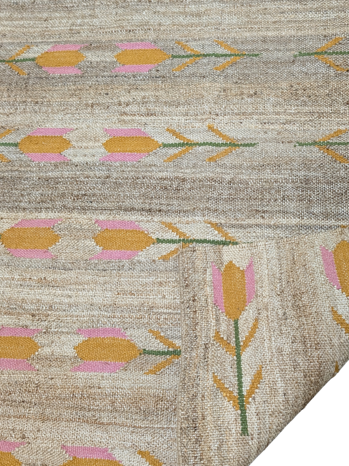 Blooming Prairie detail of the floral motif in cotton cut pile