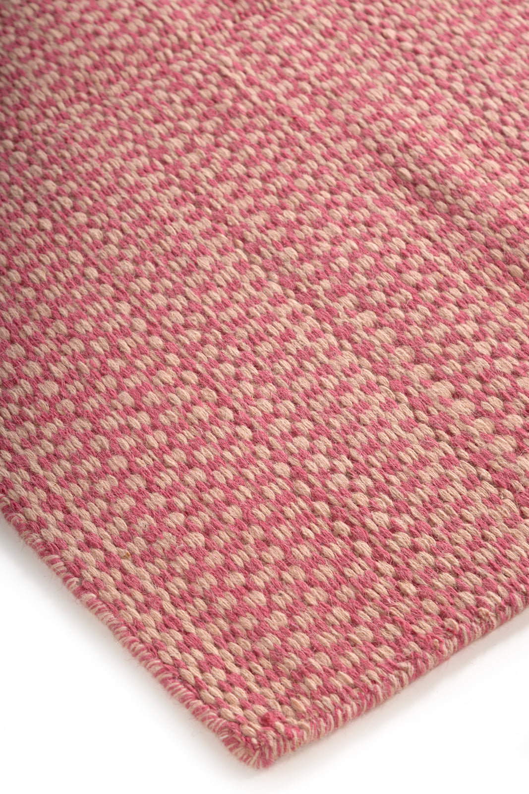 Blush Horizon Wool Rug close-up showing the wool weave and striped pattern