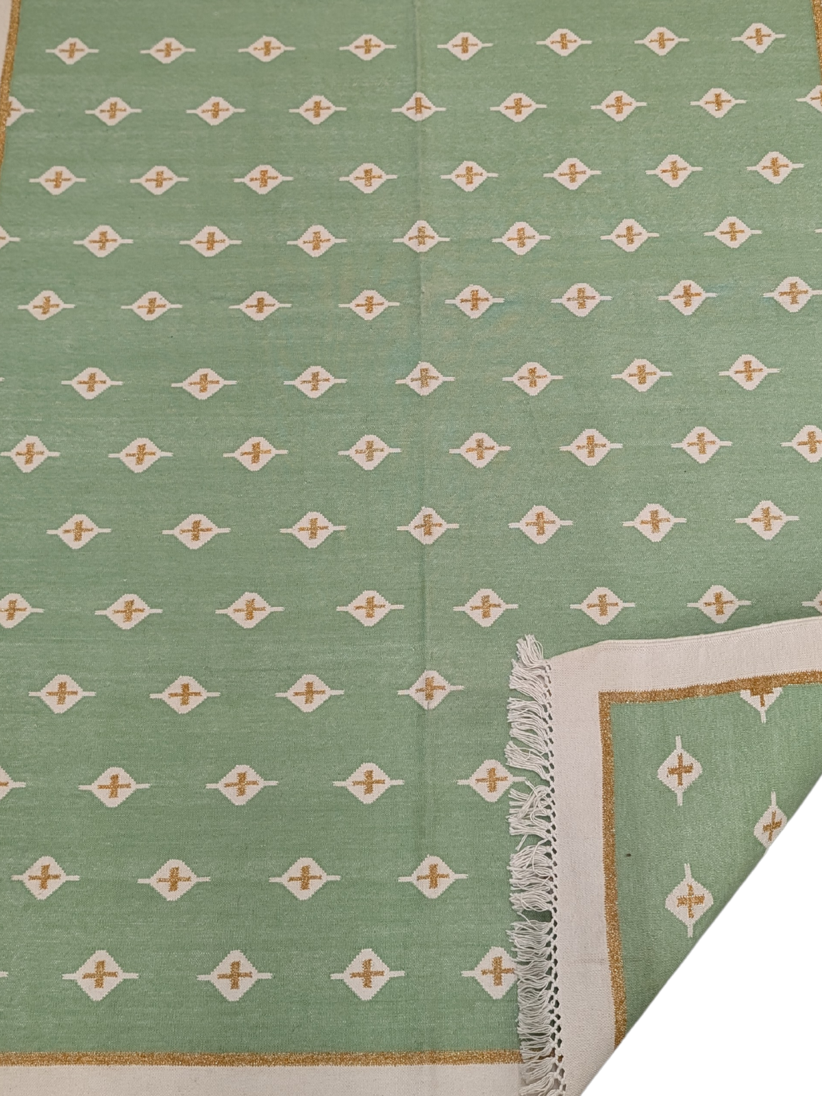 Botanic Bliss Flatweave detail of the floral motif in cotton cut pile