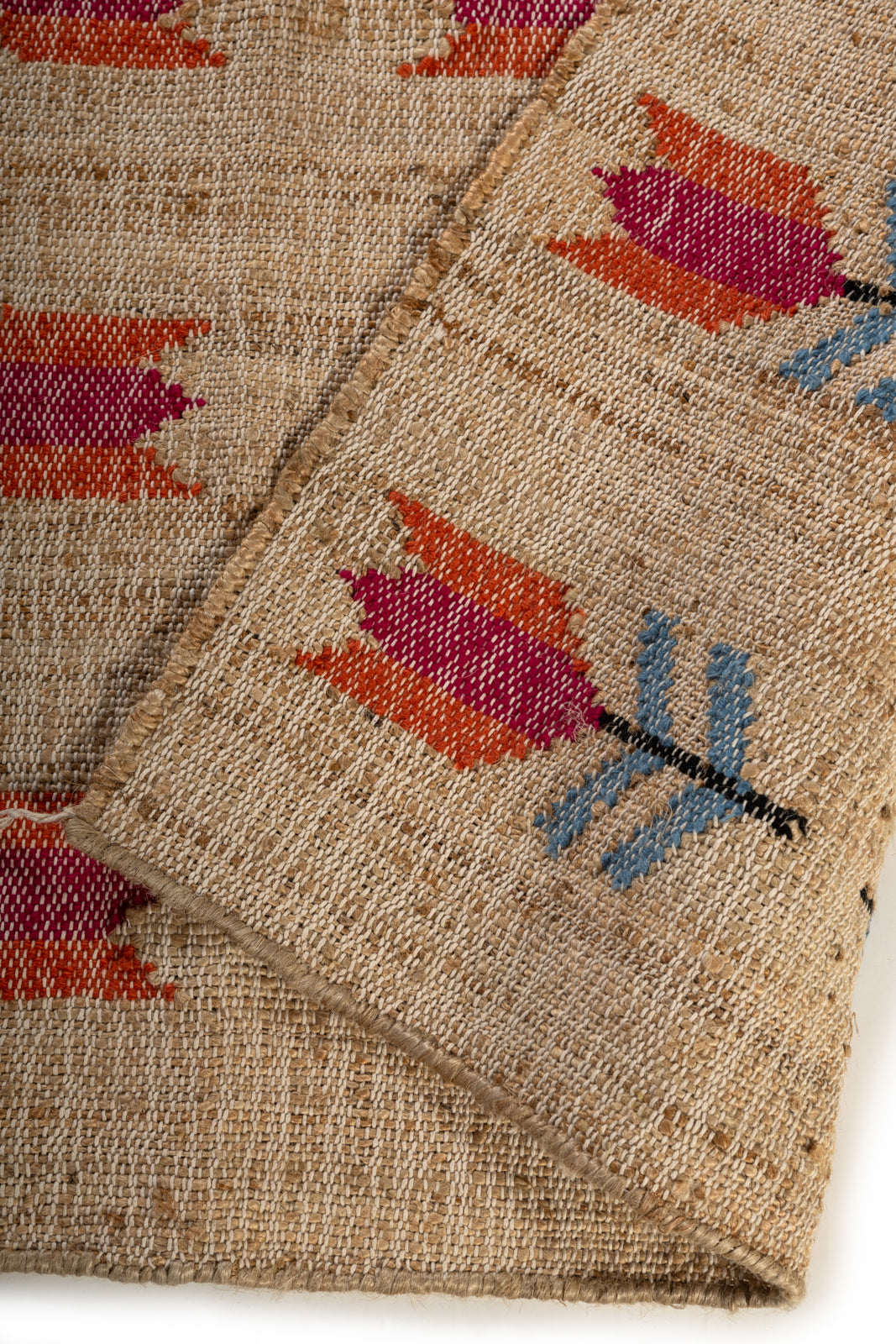 Botanical Bloom detail of the floral motif in wool cut pile