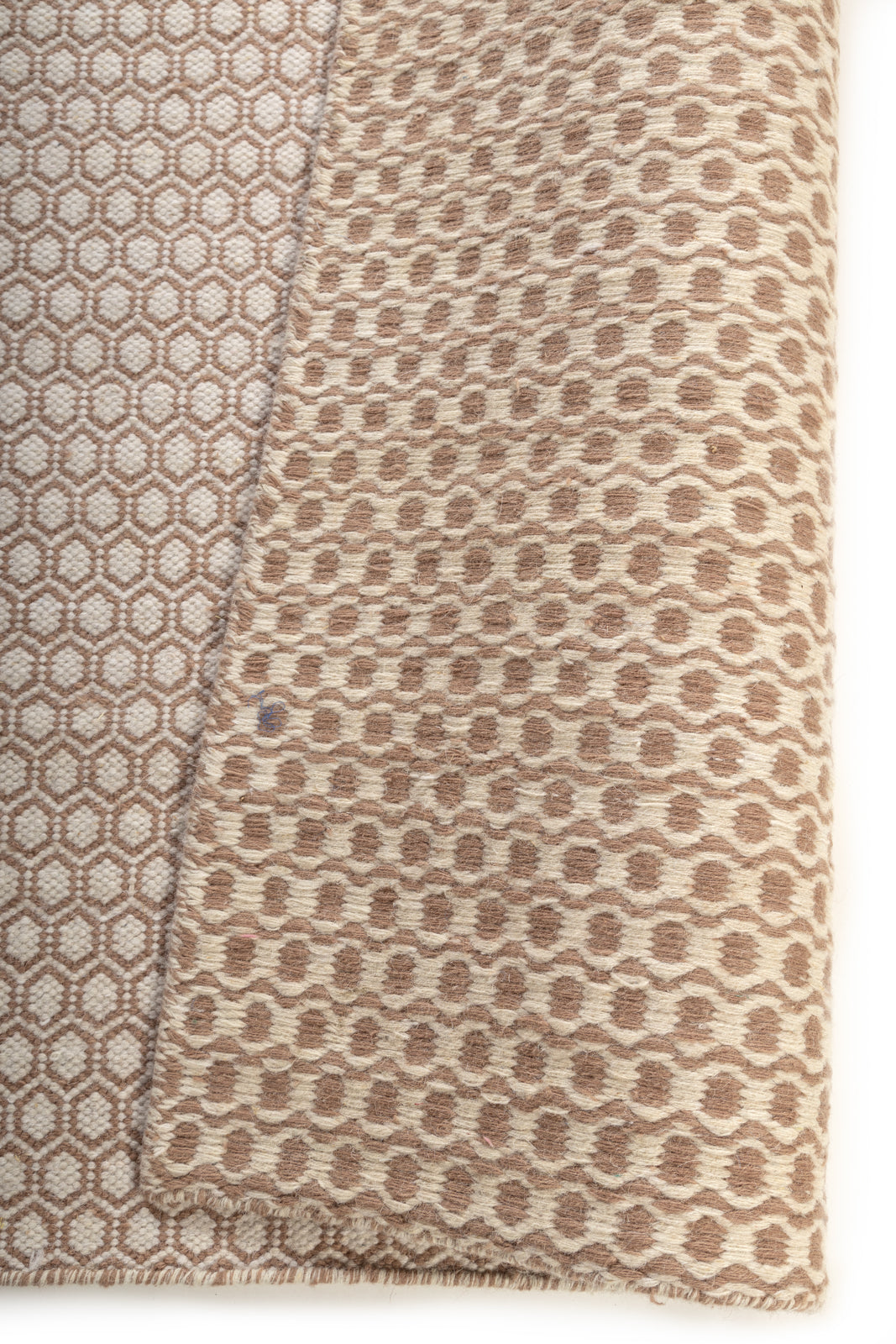 Brackenridge Flatweave detail showing the textured wool surface and finishing