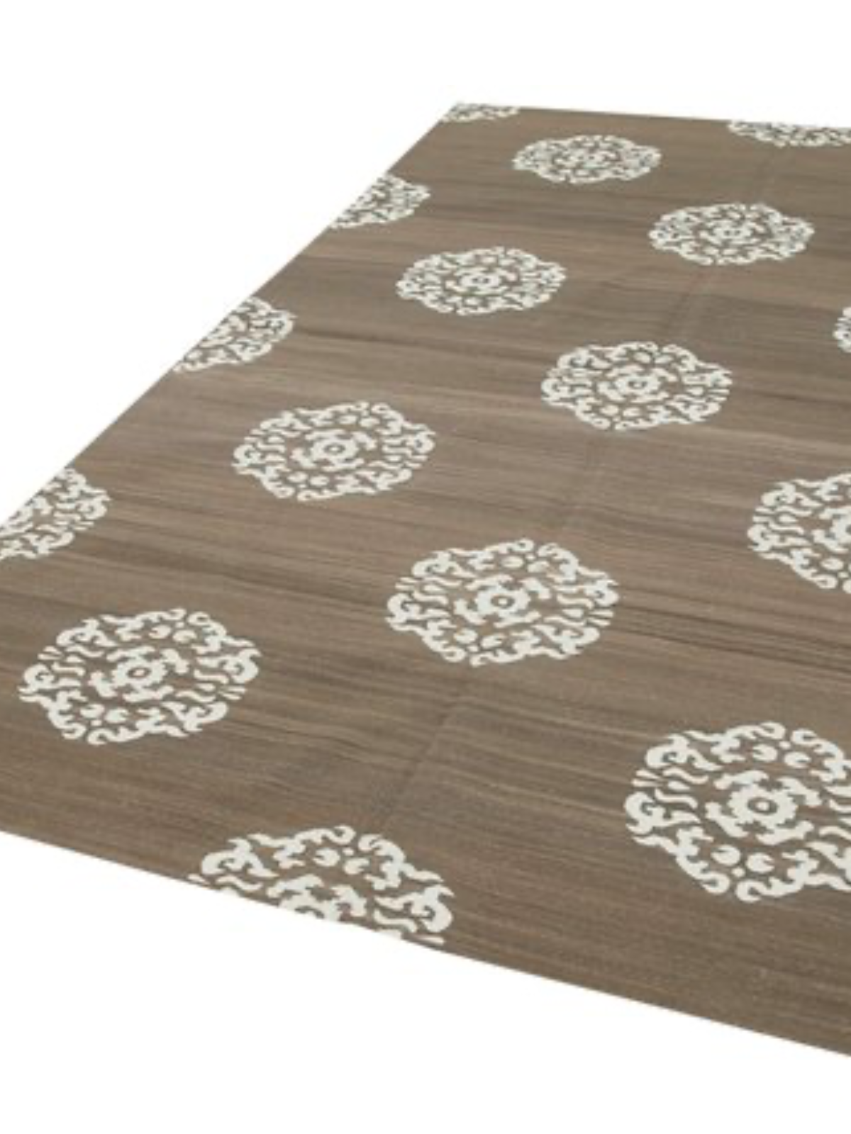 Brown Medallion Cotton Rug cotton rug styled in a living room interior