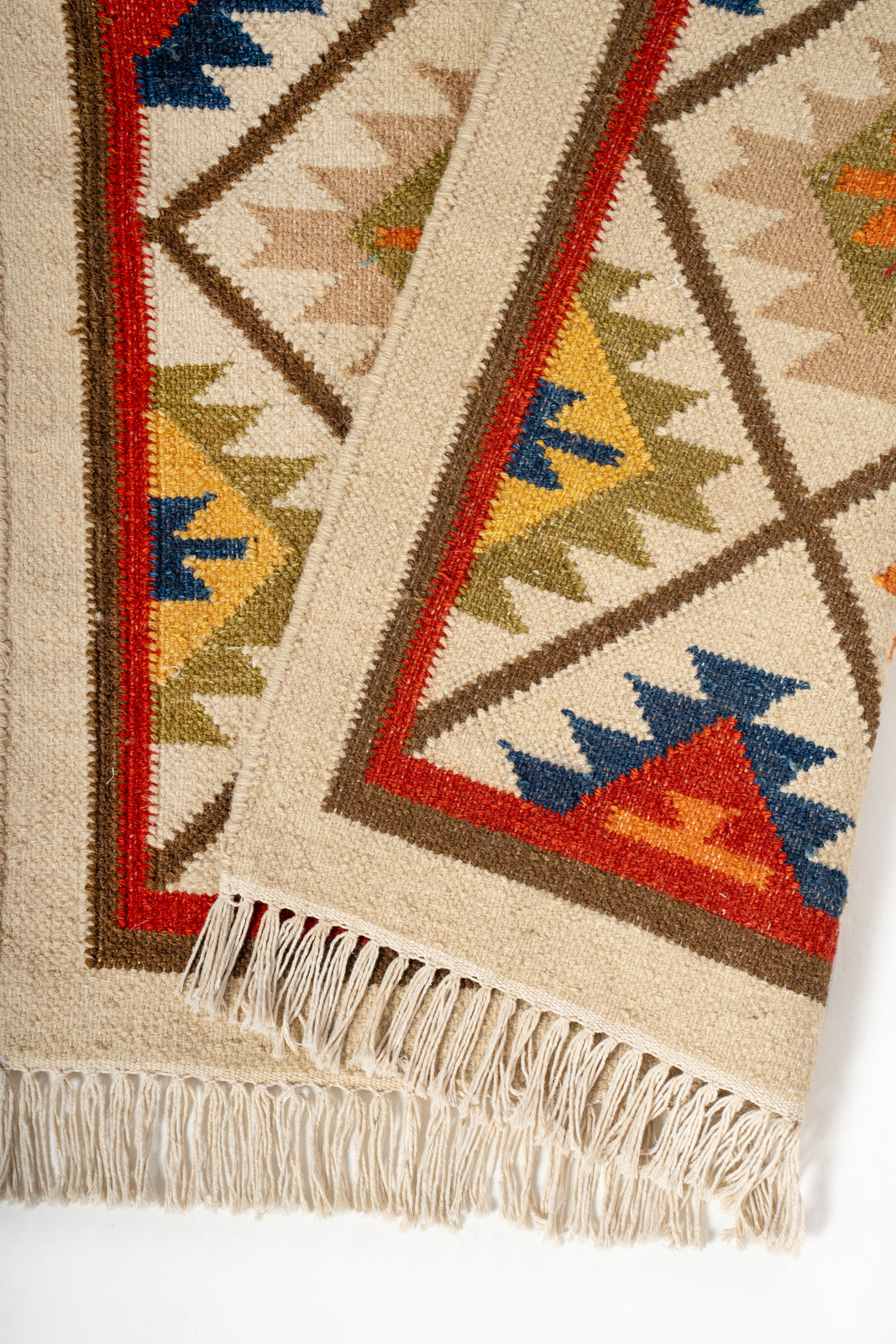 Bundi Cascade Wool Runner detail showing edge binding and wool finishing of the runner