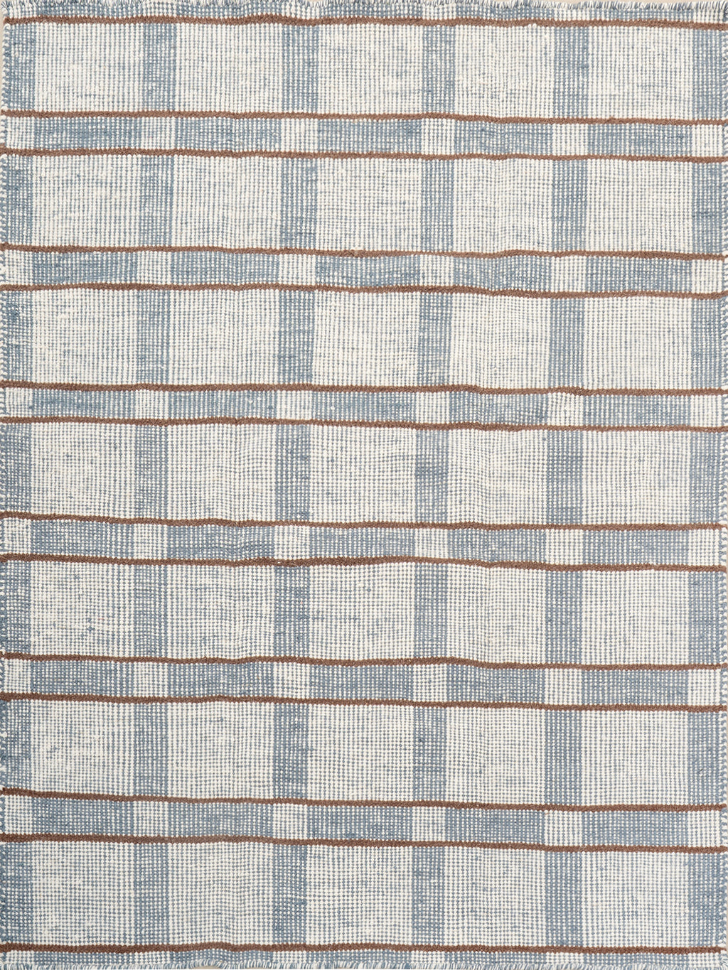 Calm Check Handwoven Wool Rug | Checkered Blue Wool Rug - Aarohana Home