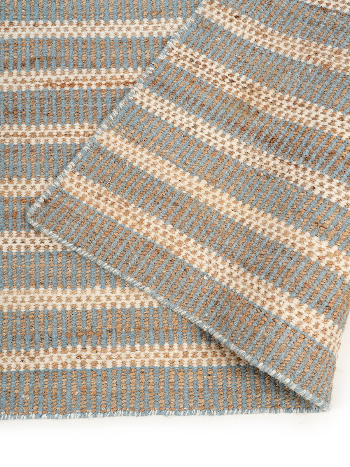 Charcoal Geometric Handloom Rug detail of the geometric pattern in wool