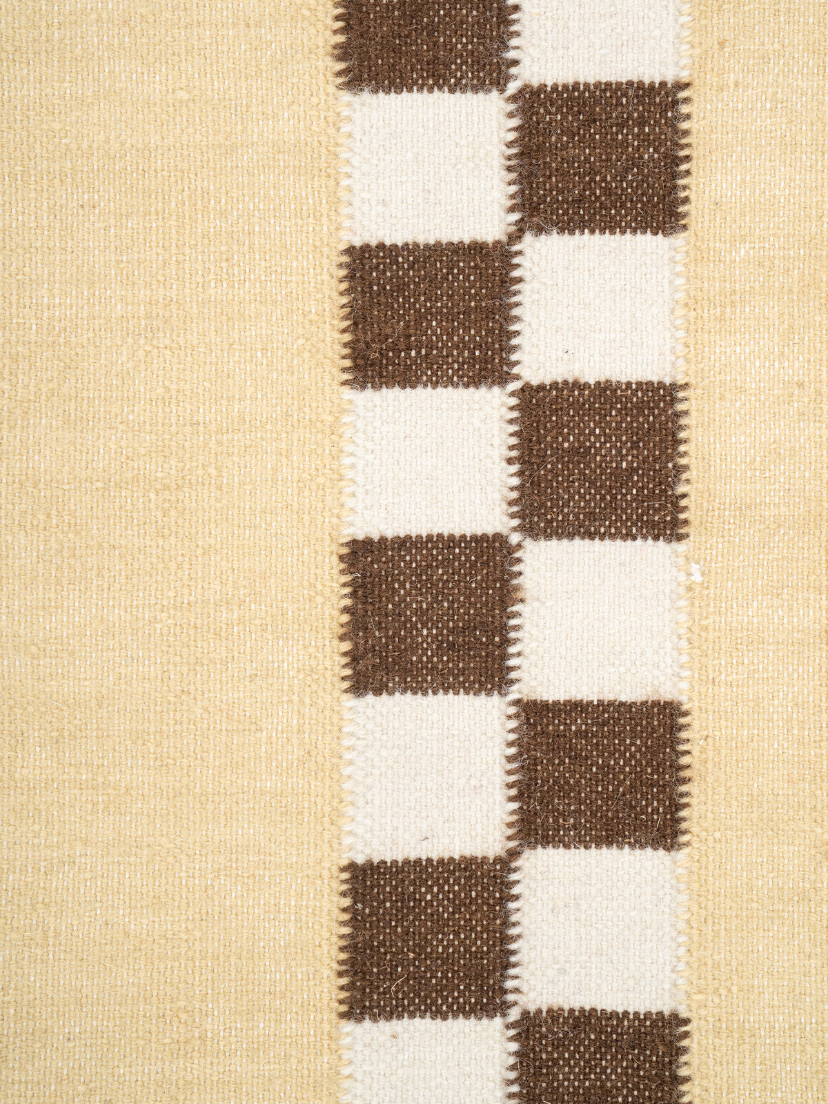 Checkerboard Stream Runner-Yellow - cotton runner laid in a hallway view