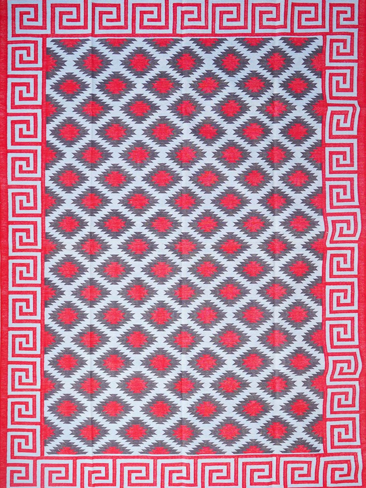 Cherry hellenic Flatweave rug cotton rug in multicoloured tones