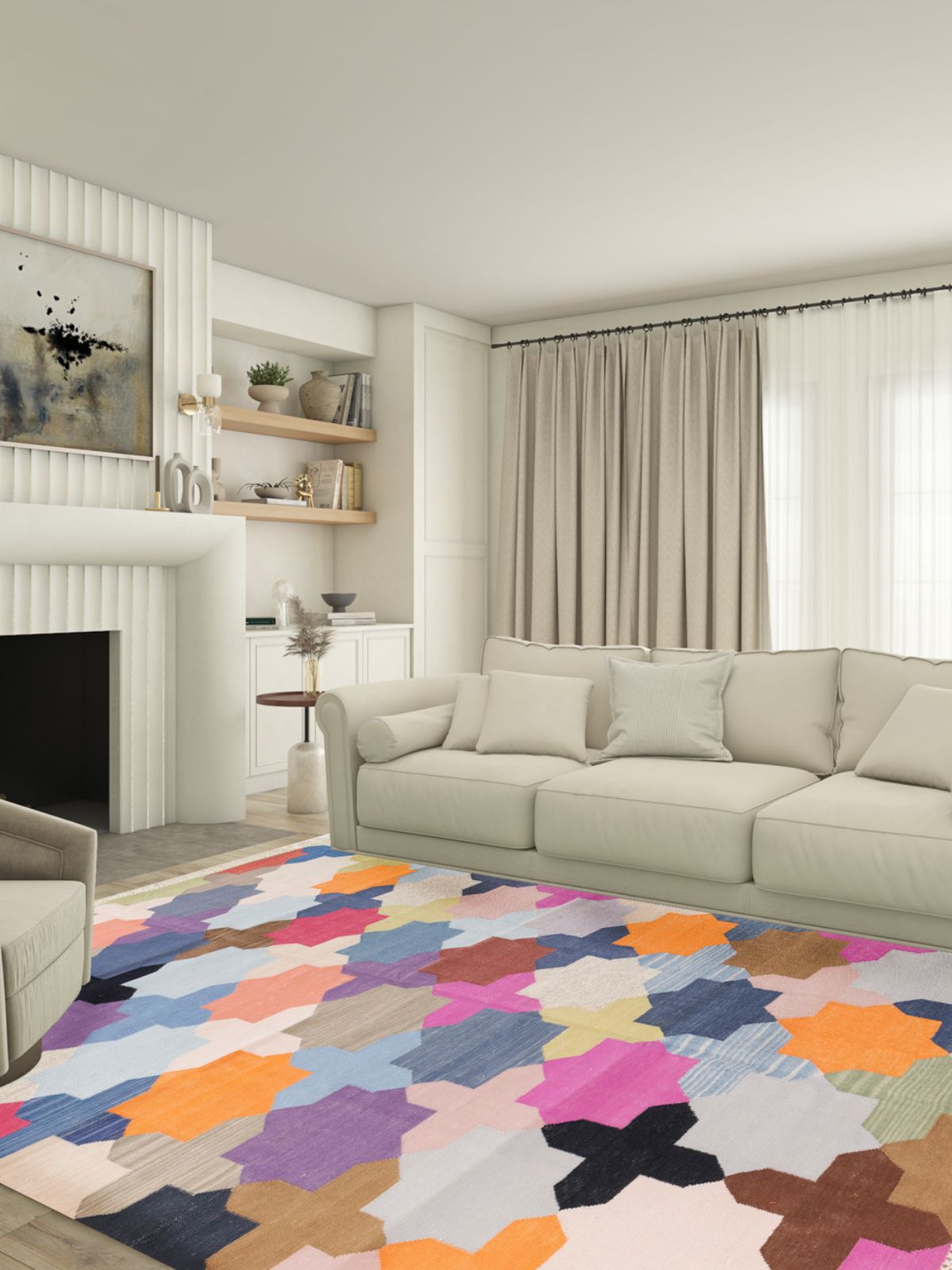 Chroma cotton Flatweave Rug - texture detail showing cotton surface