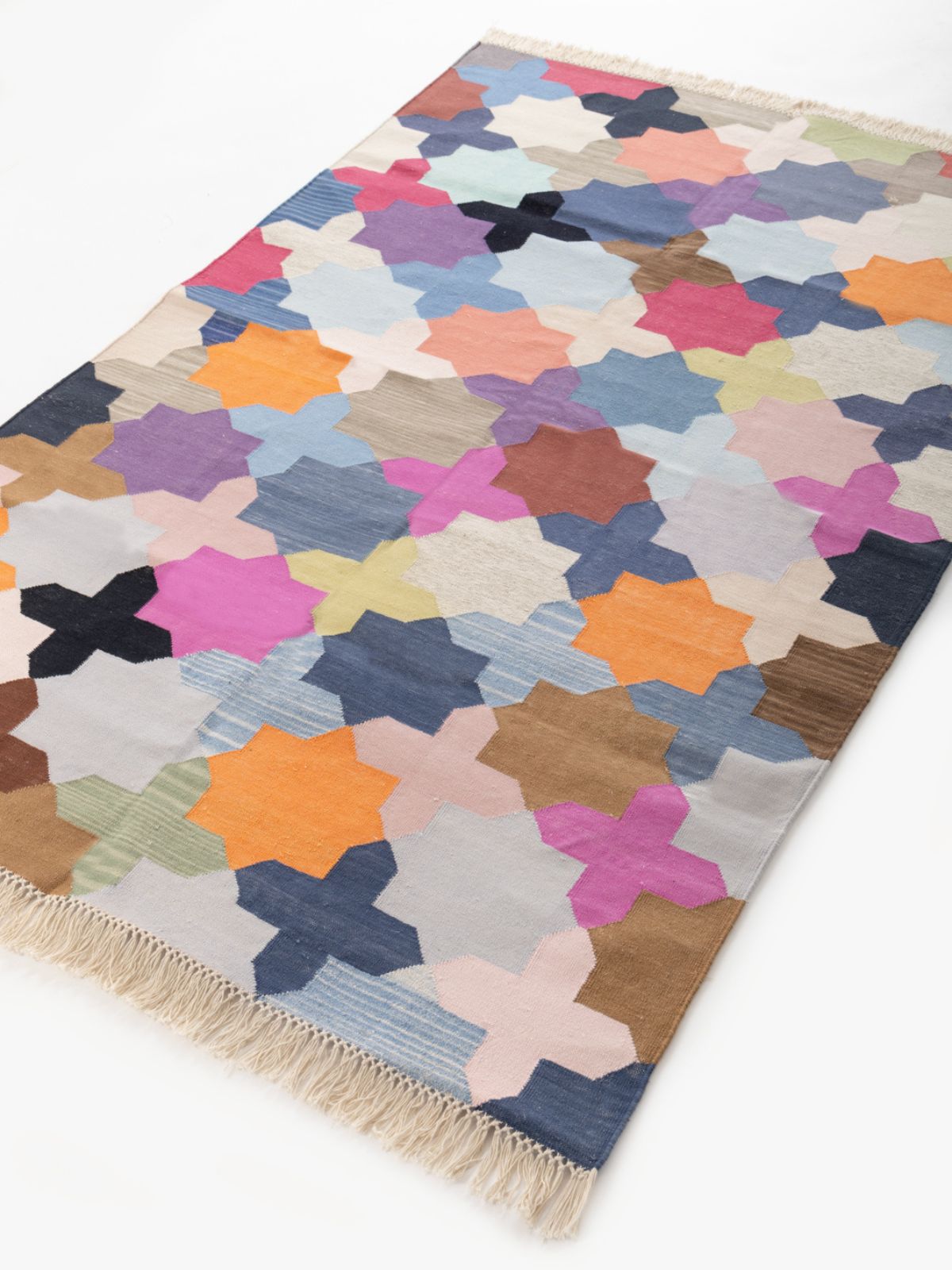 Chroma cotton Flatweave Rug - texture detail showing cotton surface