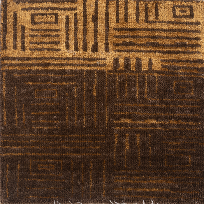 Cipher : Ancient Key | Textured Ancient Bamboo Silk Rug - Aarohana Home