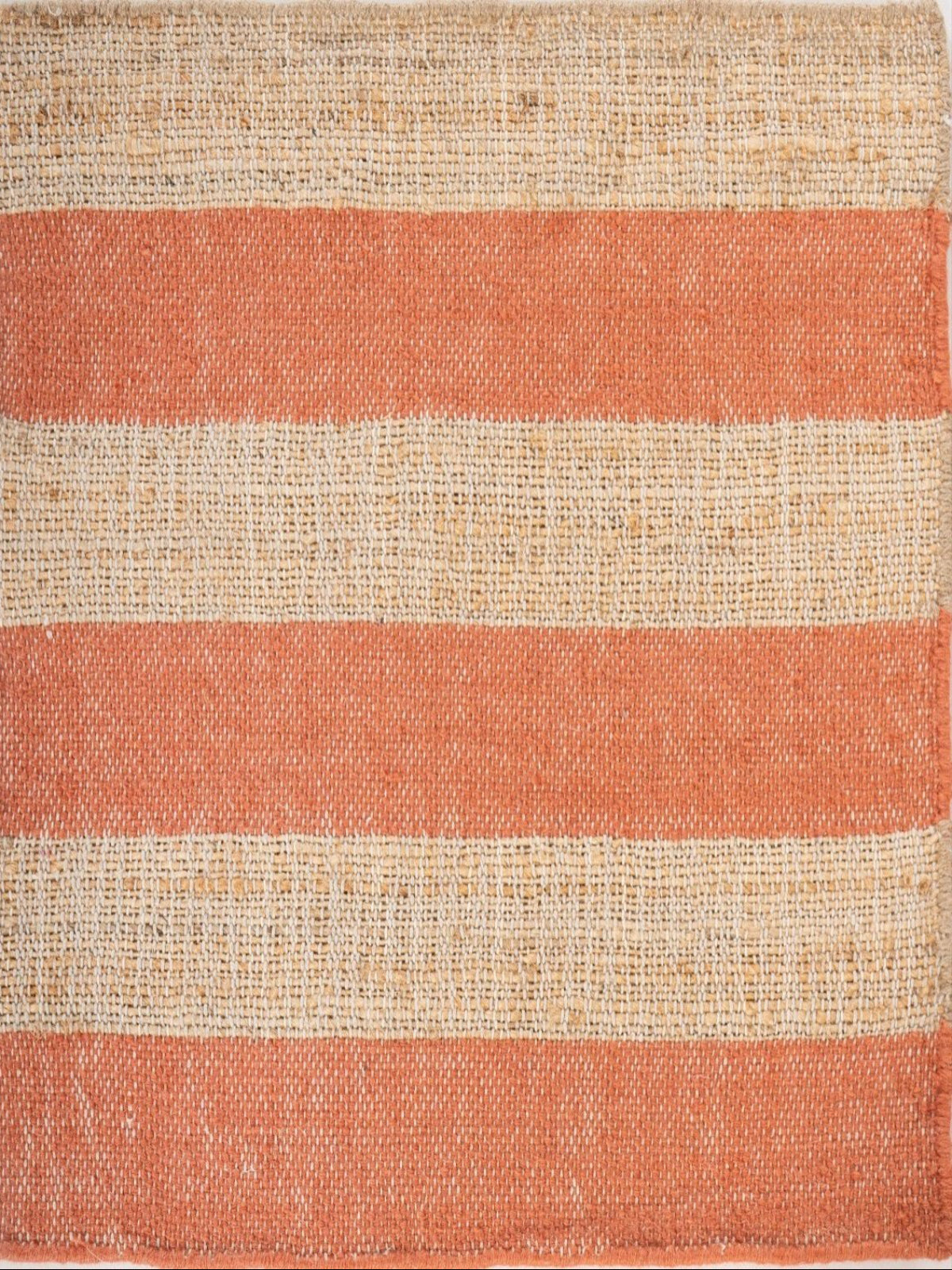 Citrus Grove Stripe Rug wool rug in yellow tones
