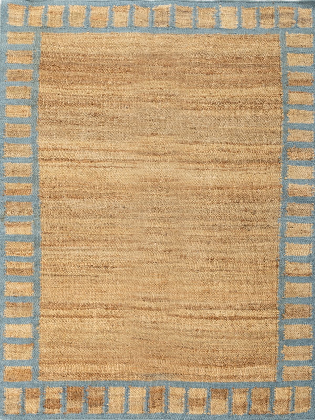 Coastal Blue Blockade Jute Rug jute rug in blue tones