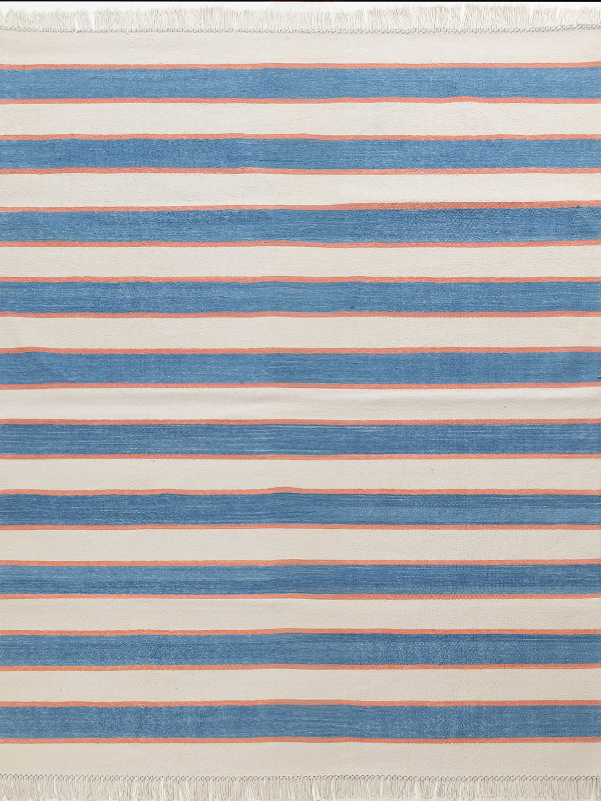 Coastal Breeze Dhurrie cotton rug in blue tones