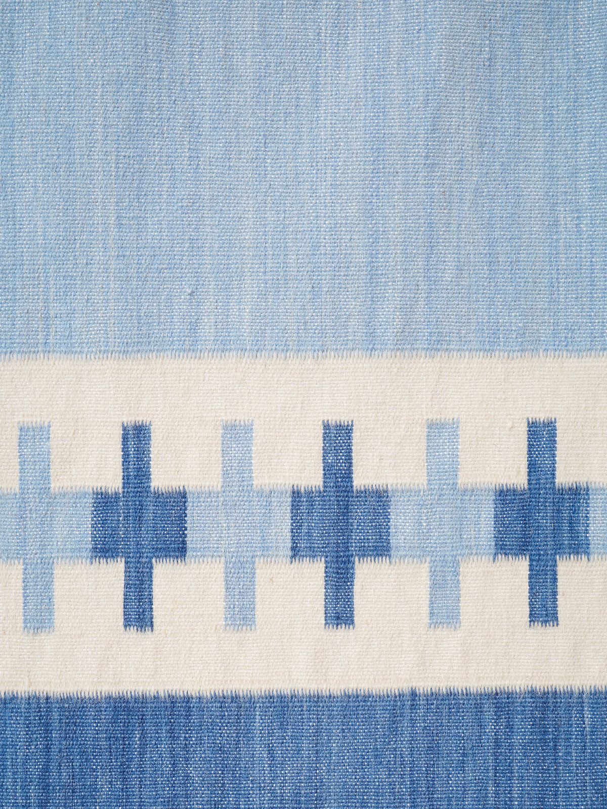 Cobalt Comfort Flatweave Rug-Blue - texture detail showing cotton surface