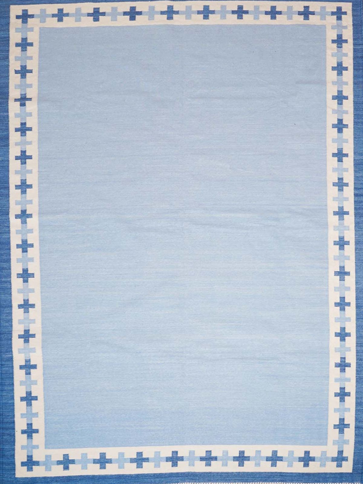 Cobalt Comfort Flatweave Rug-Blue cotton rug in blue tones