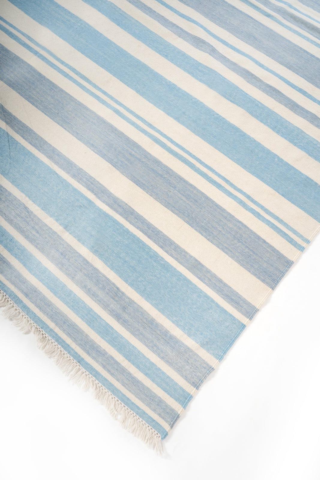 Coimbatore Cascade Flatweave Rug close-up showing the cotton weave and striped pattern