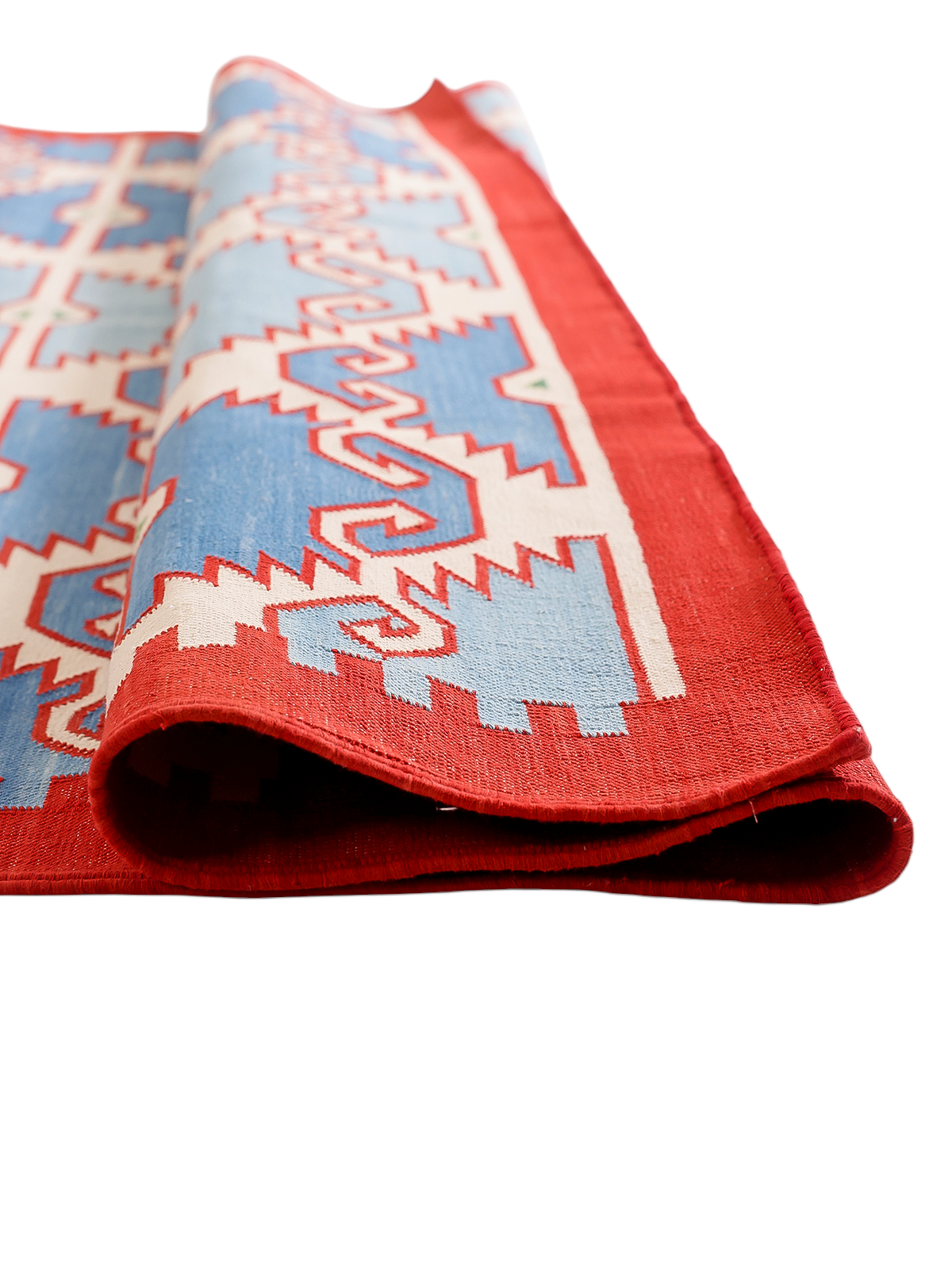 Coral Crest Cotton Flatweave Rug - texture detail showing cotton surface