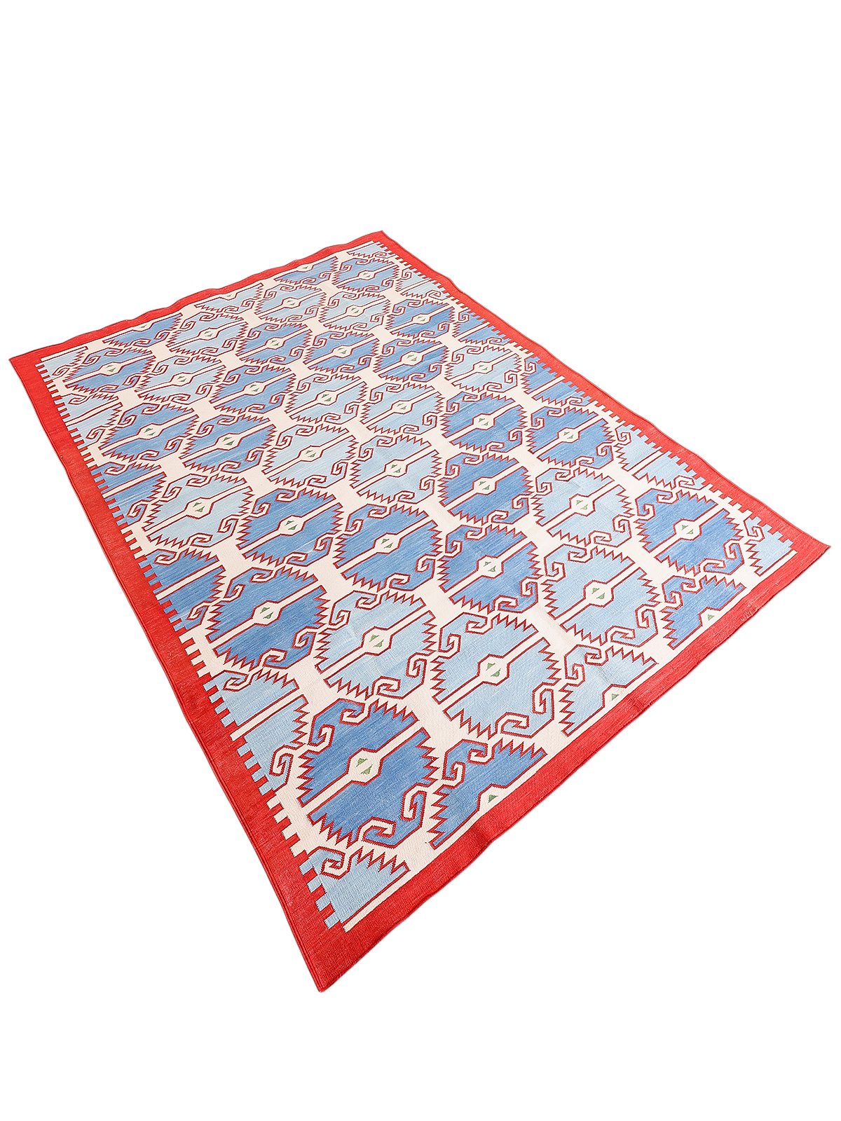 Coral Crest Cotton Flatweave Rug - texture detail showing cotton surface