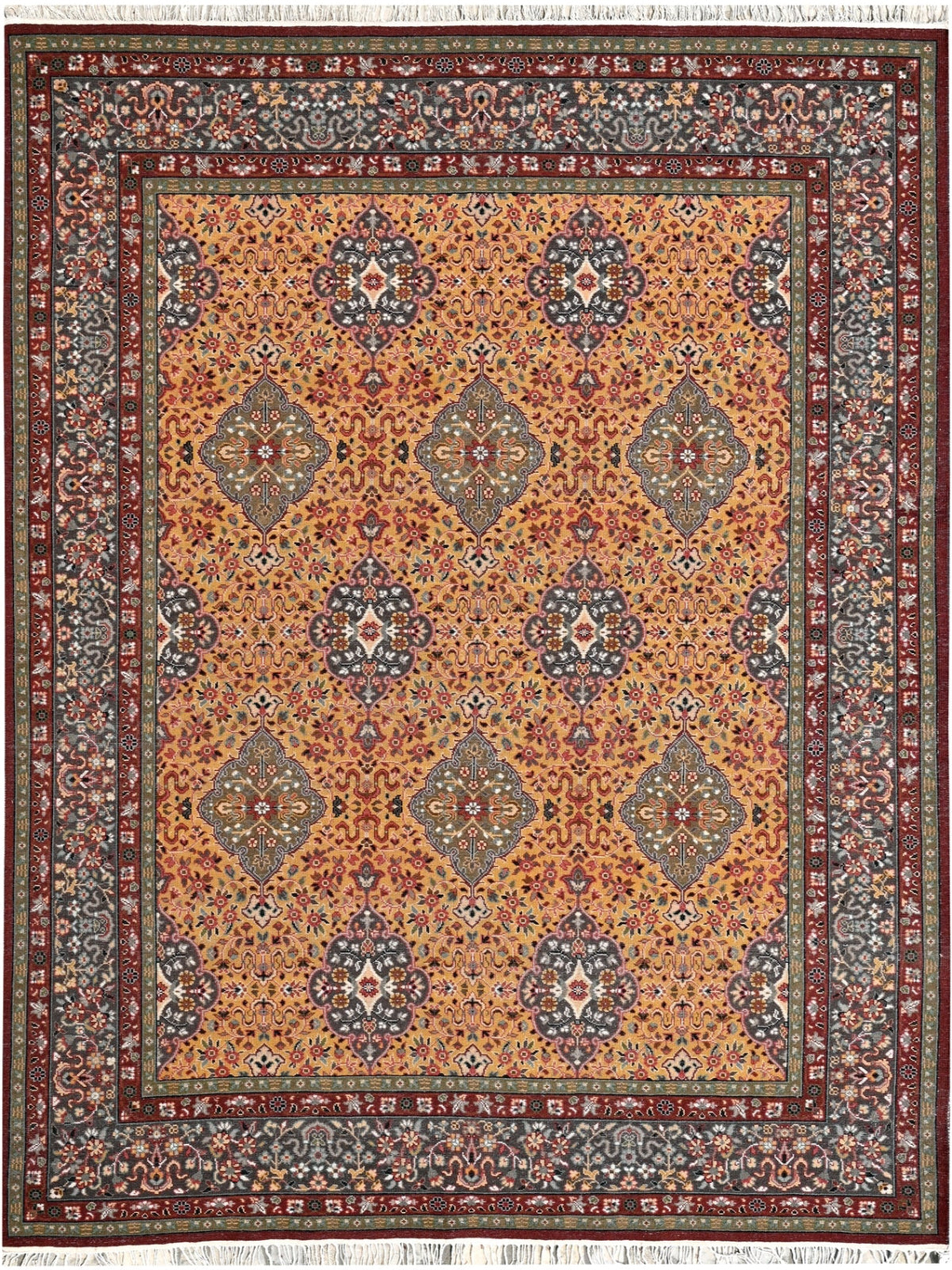 Darbar Aleya nz wool rug in red tones