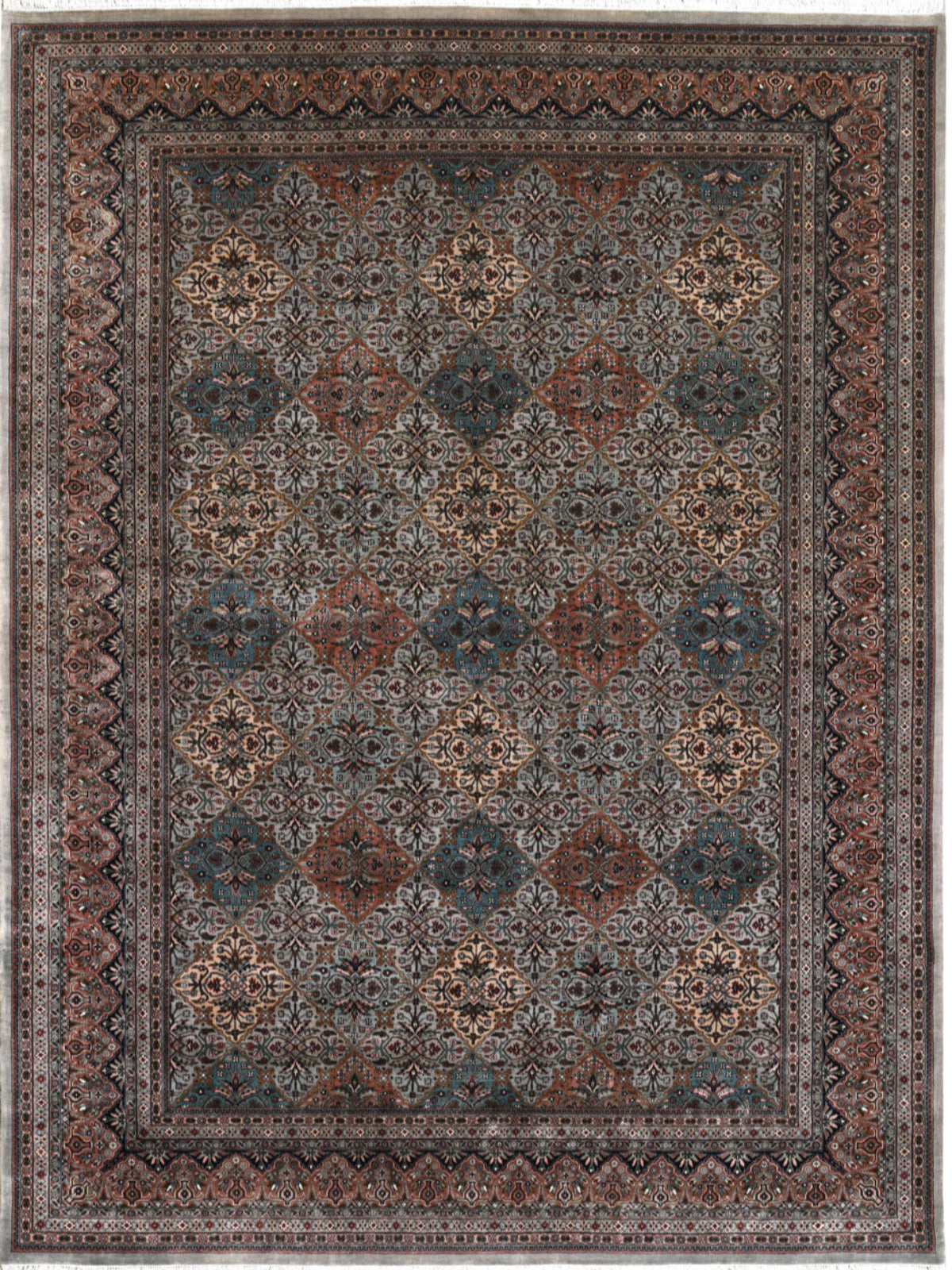 Darbar Amara nz wool rug in multicoloured tones