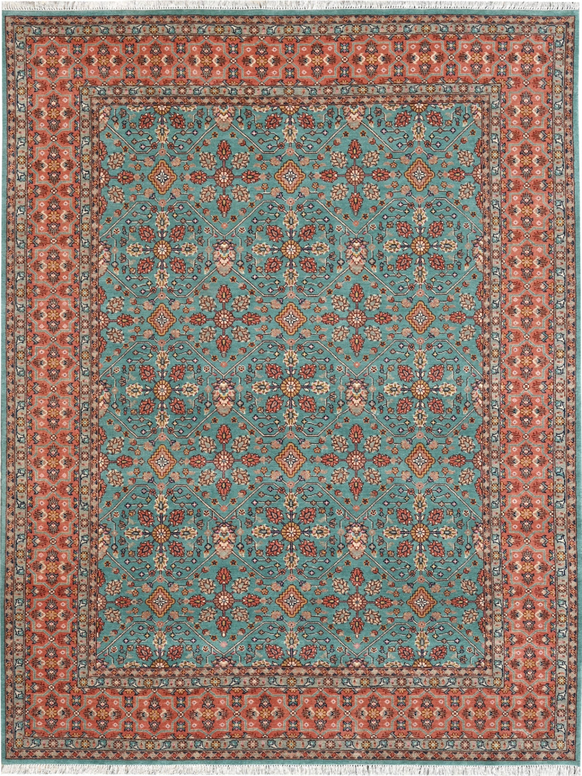 Darbar Liana nz wool rug in green tones