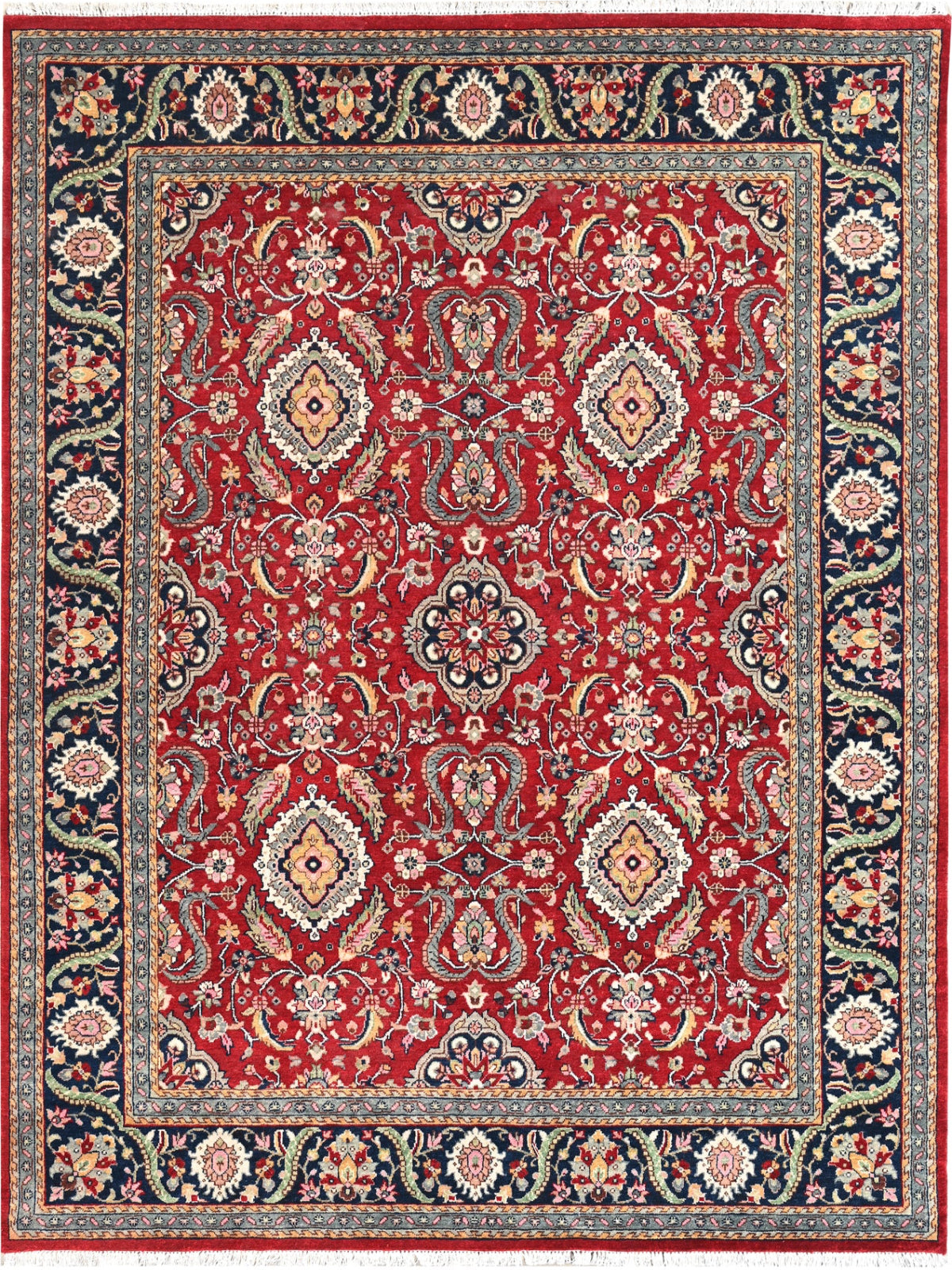 Darbar Miraan nz wool rug in multicoloured tones