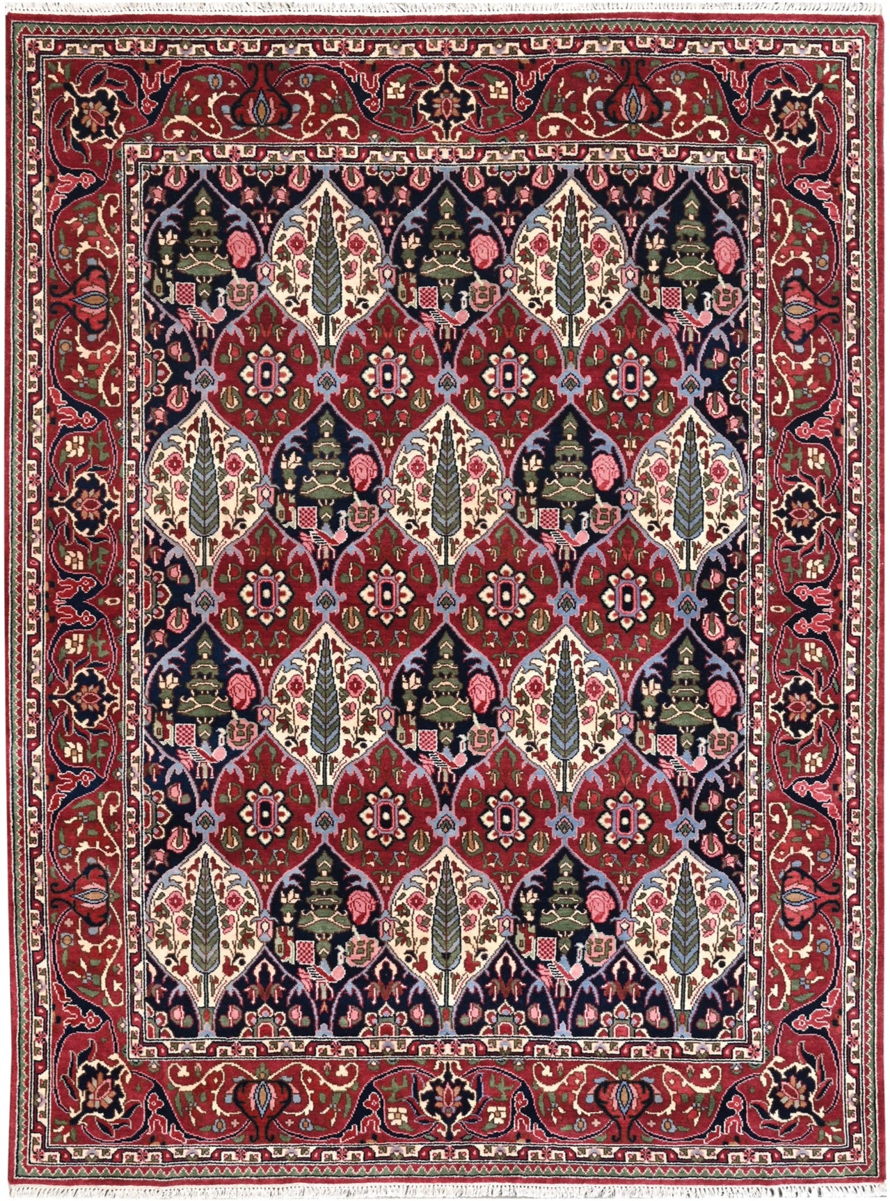Darbar Saira nz wool rug in green tones