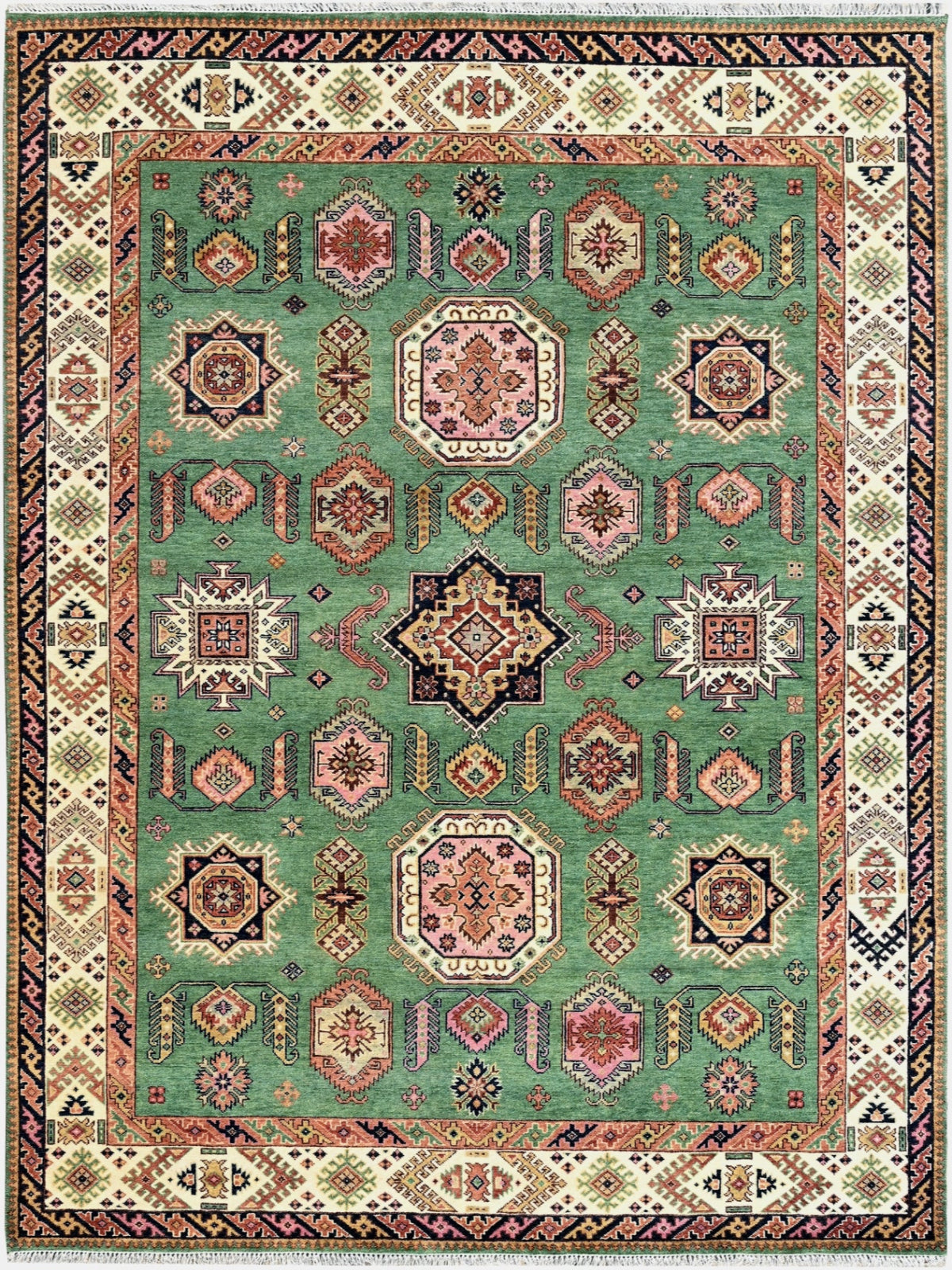 Darbar Soraya handspun wool rug in multicoloured tones