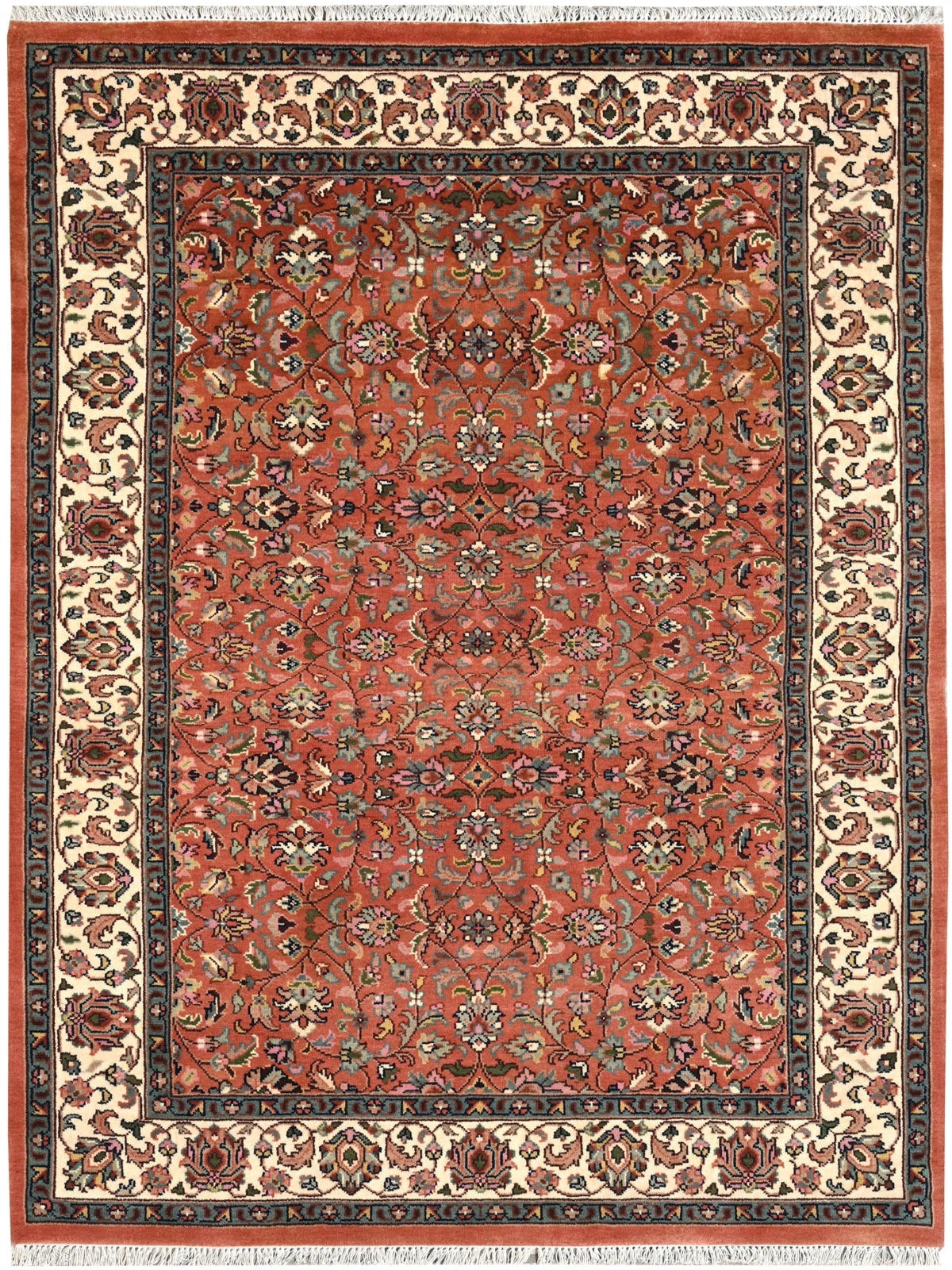 Darbar Zaria nz wool rug in red tones