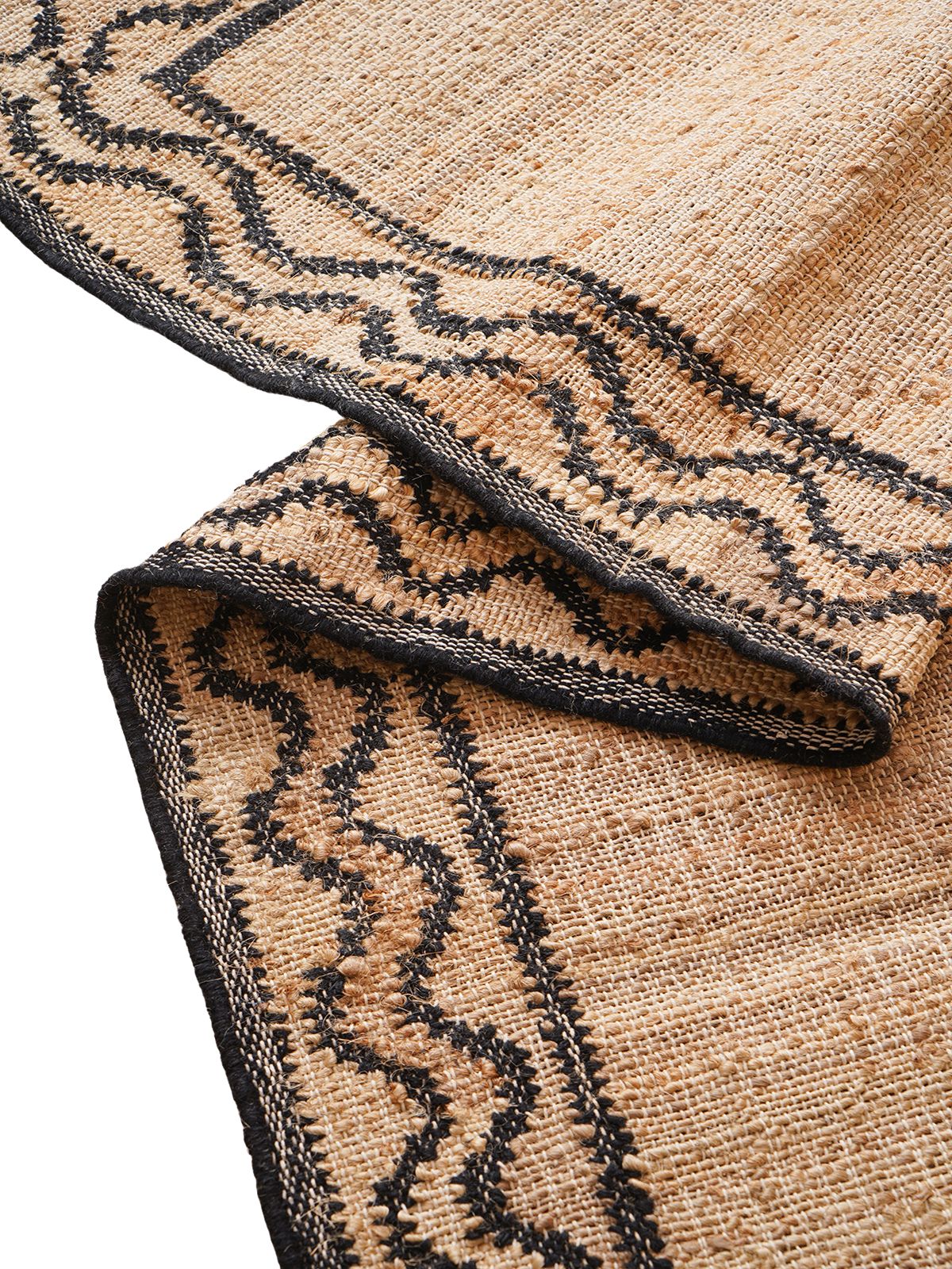 Dark Crest Double Wave Rug - additional product view showing the jute rug