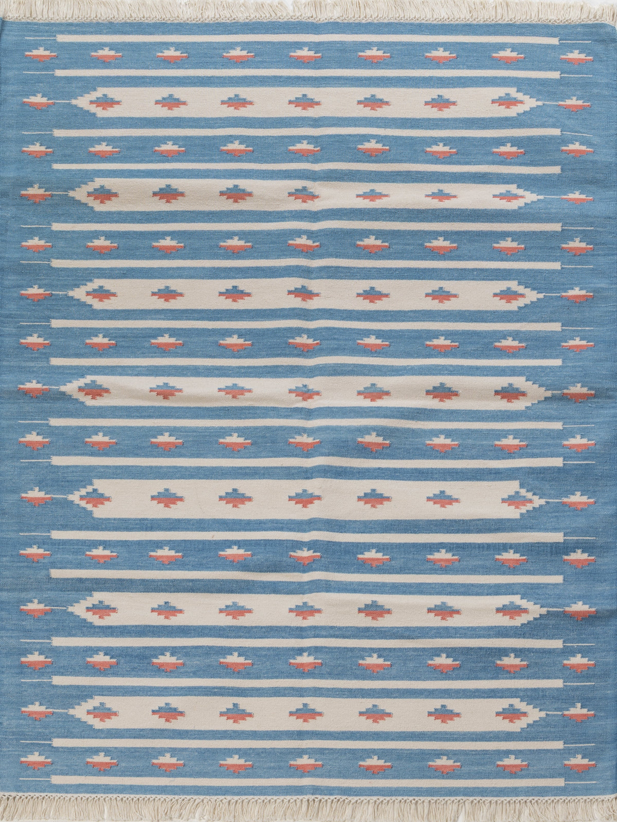Desert Sky Kilim Dhurrie cotton rug in blue tones