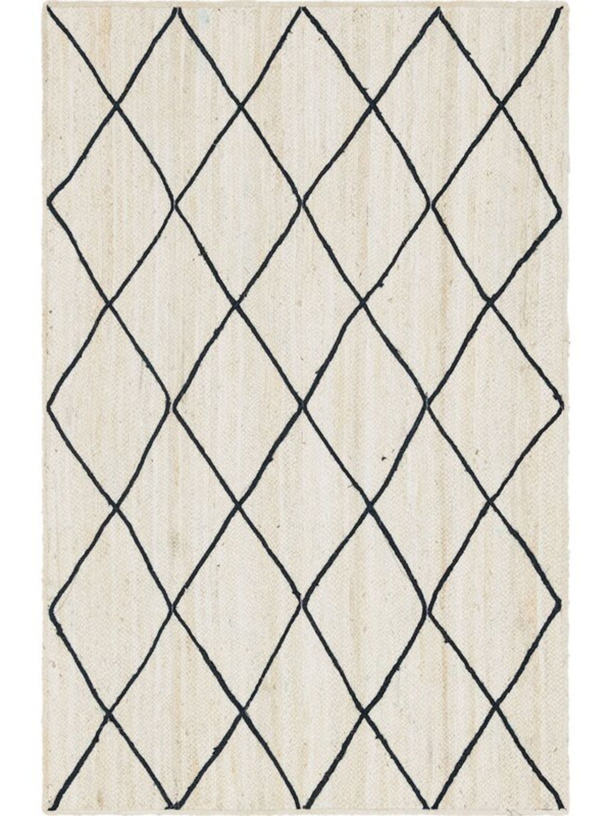 Dodoma braided area rug-Ivory cotton rug in neutral tones, overhead view