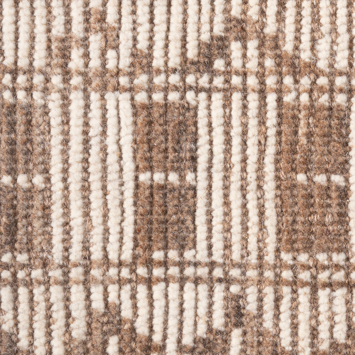 Earth Glyphs : Coptic Sands-Beige close-up showing the wool weave and traditional motif
