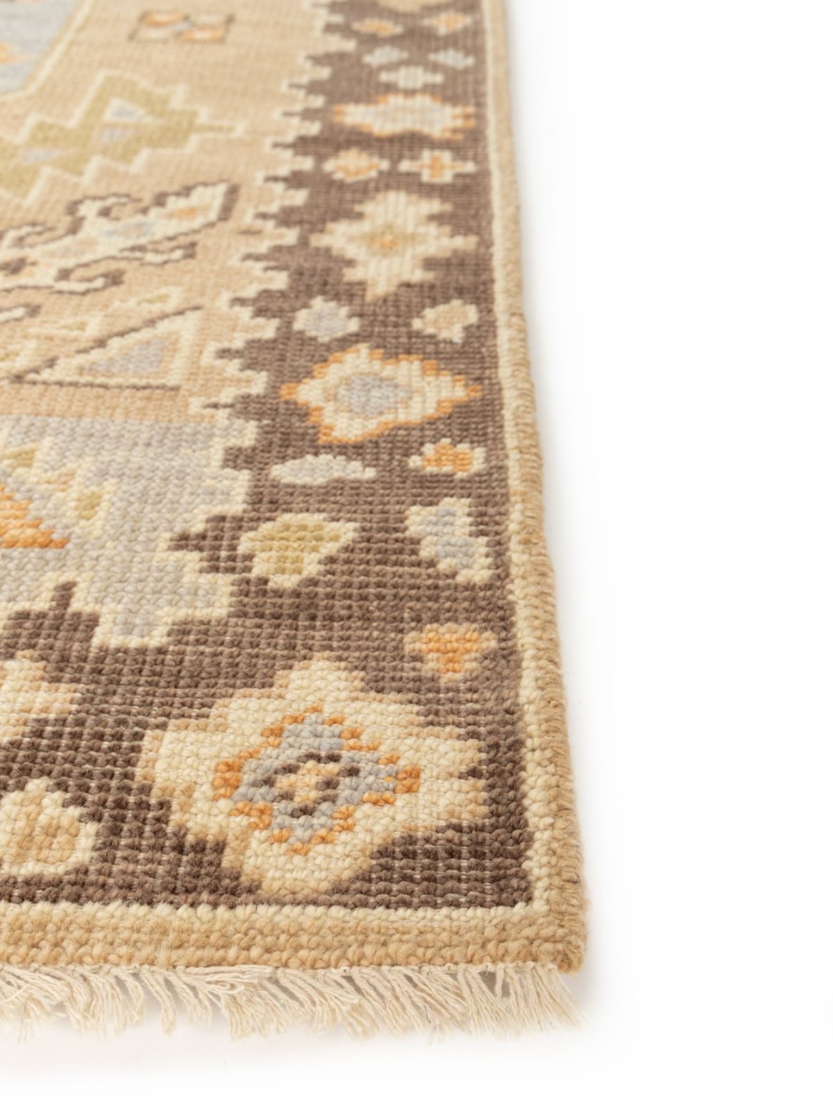 Earthy Mirage Oushak Rug - additional product view showing the wool rug