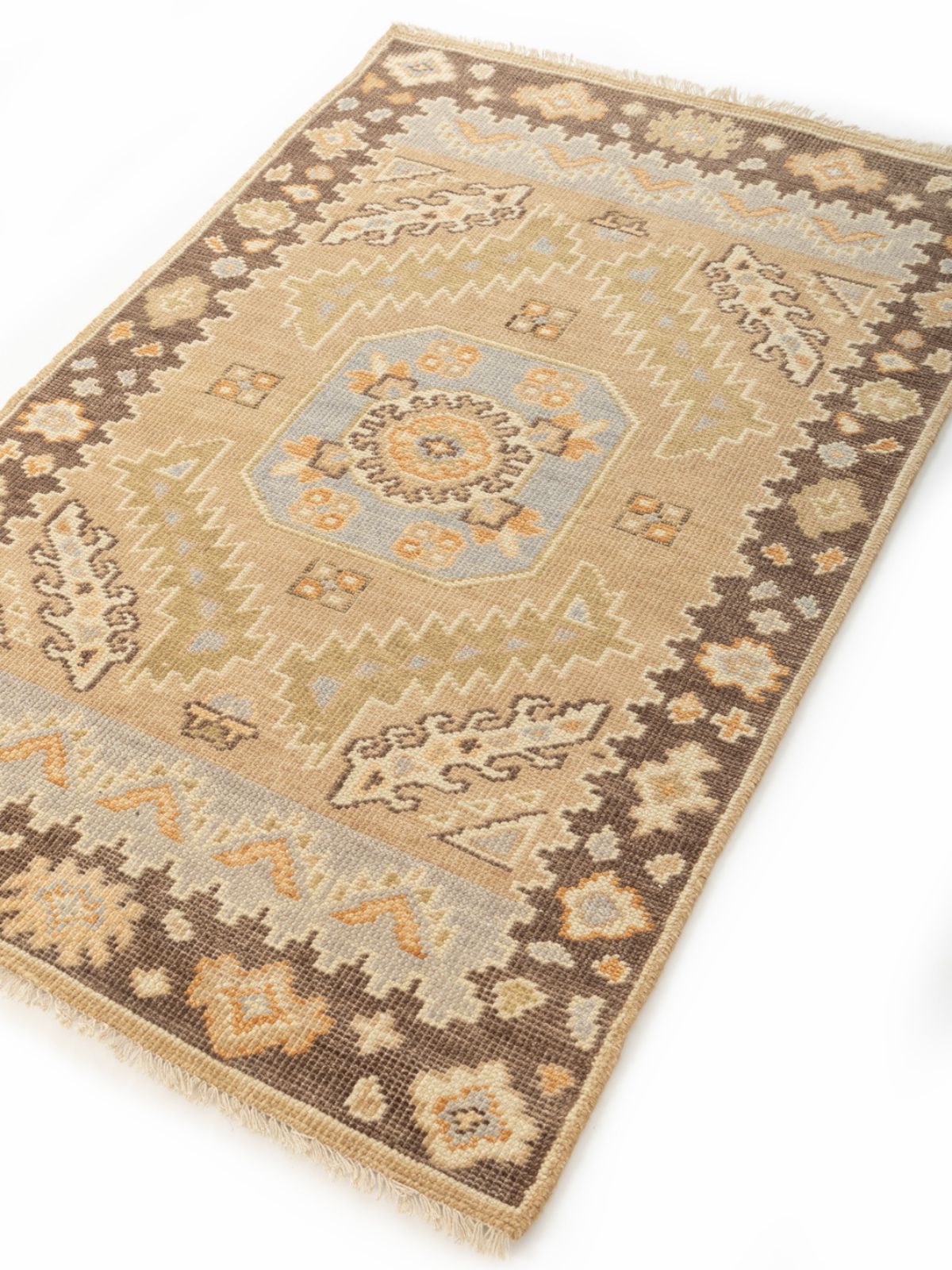 Earthy Mirage Oushak Rug - additional product view showing the wool rug