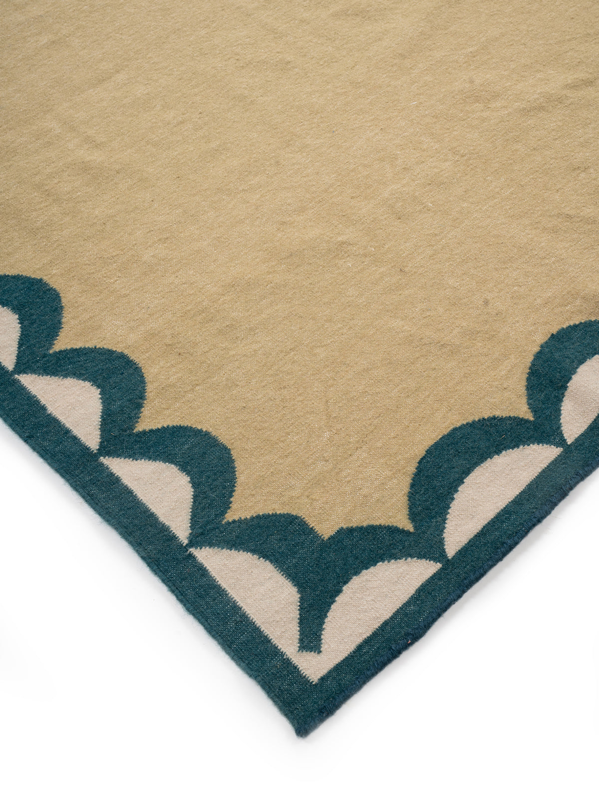 Ebb & Edge close-up showing the wool weave and striped pattern
