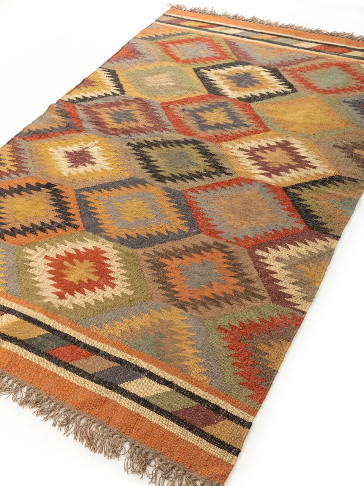 Eclectic Essence Kilim Rug - additional product view showing the cotton rug