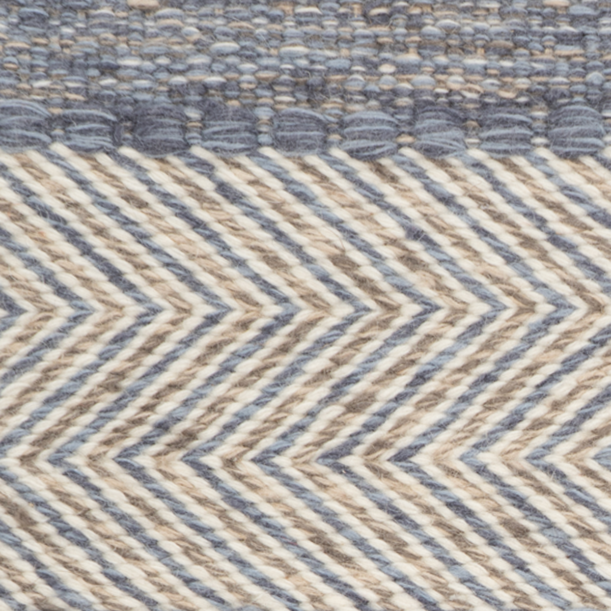 Eira : Sky Fade close-up showing the wool weave and surface texture