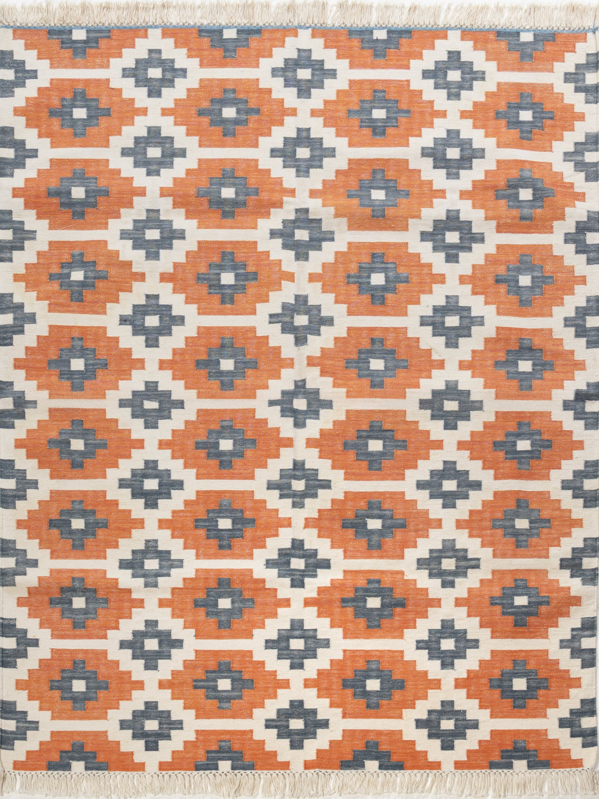 Ember Echo Kilim Rug cotton rug in red tones