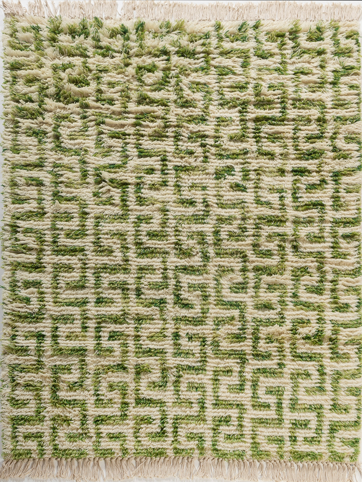 Emerald Maze Wool Rug wool rug in green tones