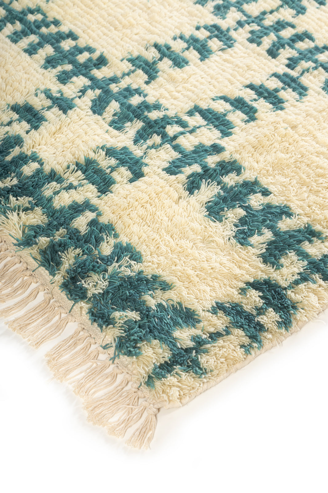 Emerald Weave Wool Rug close-up showing the wool weave and surface texture