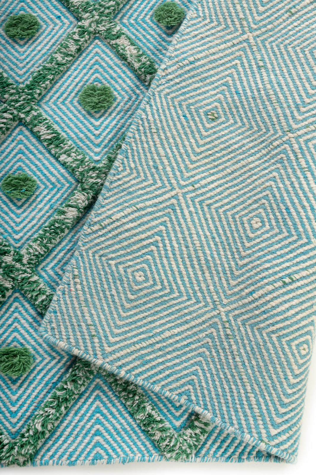 Farleigh Wool Rug detail showing the textured wool surface and finishing
