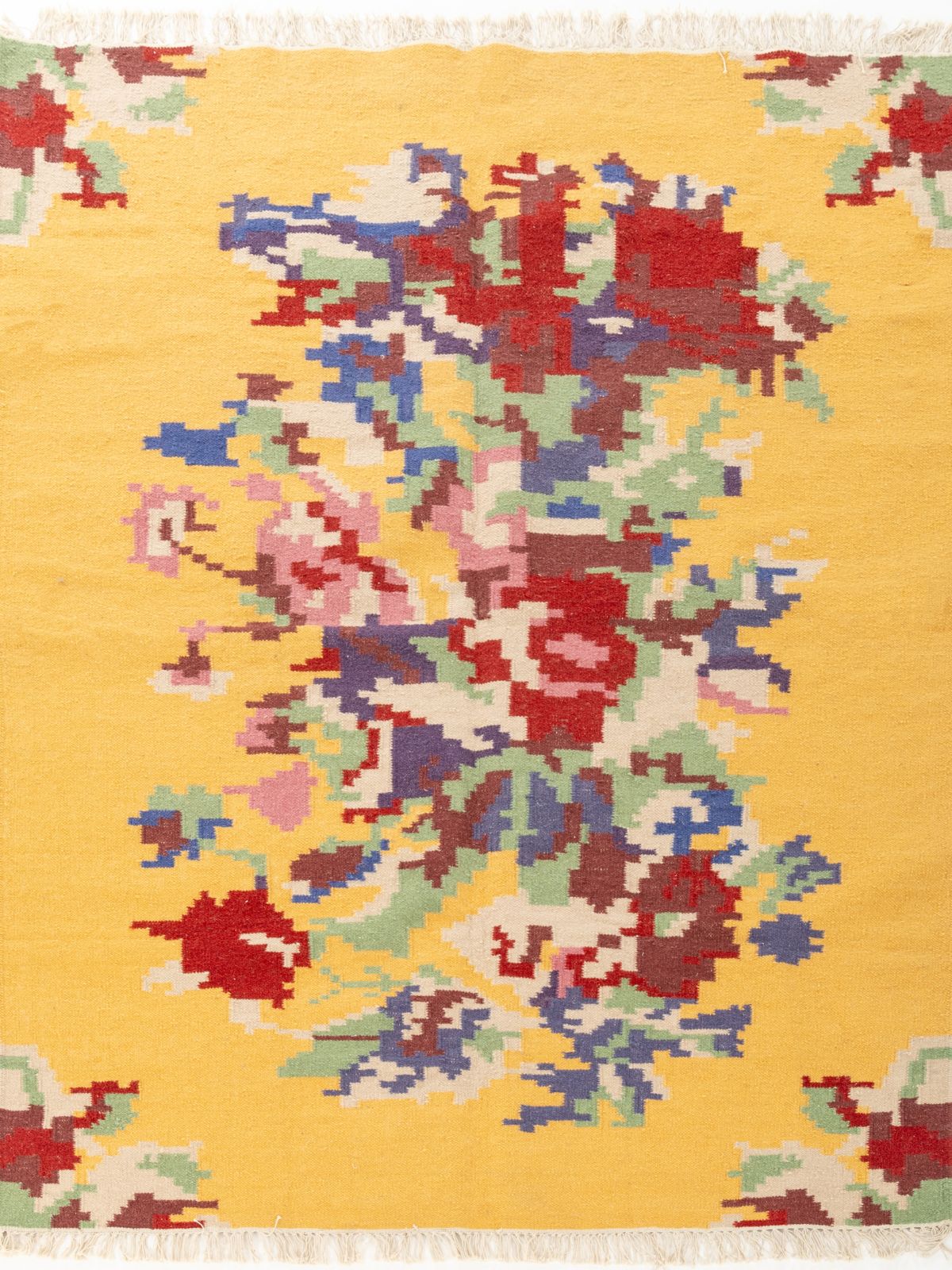 Floral Fiesta Tapestry Rug wool rug in multicoloured tones