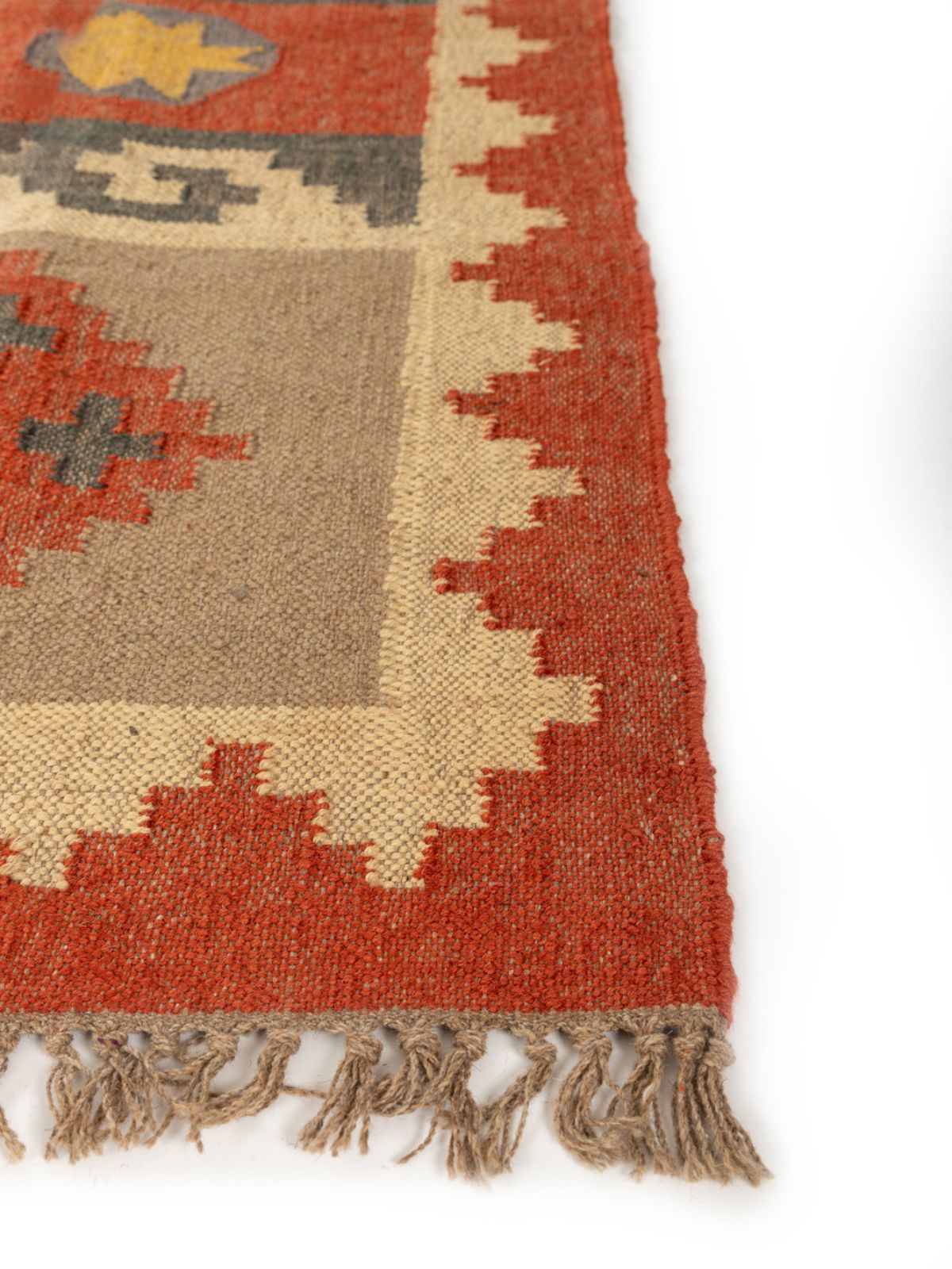 Garnet Glow Kilim Rug - additional product view showing the cotton rug