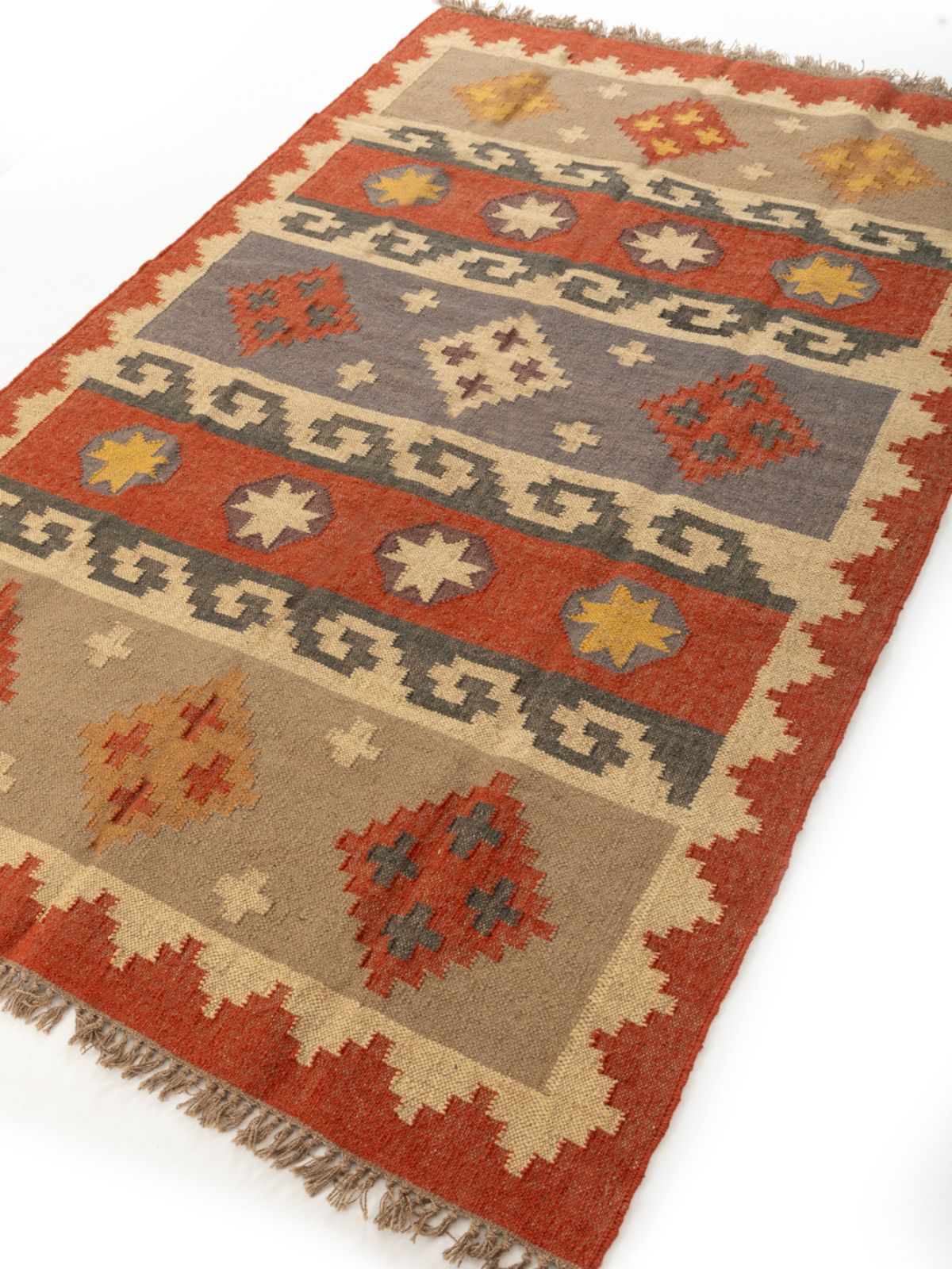 Garnet Glow Kilim Rug - additional product view showing the cotton rug