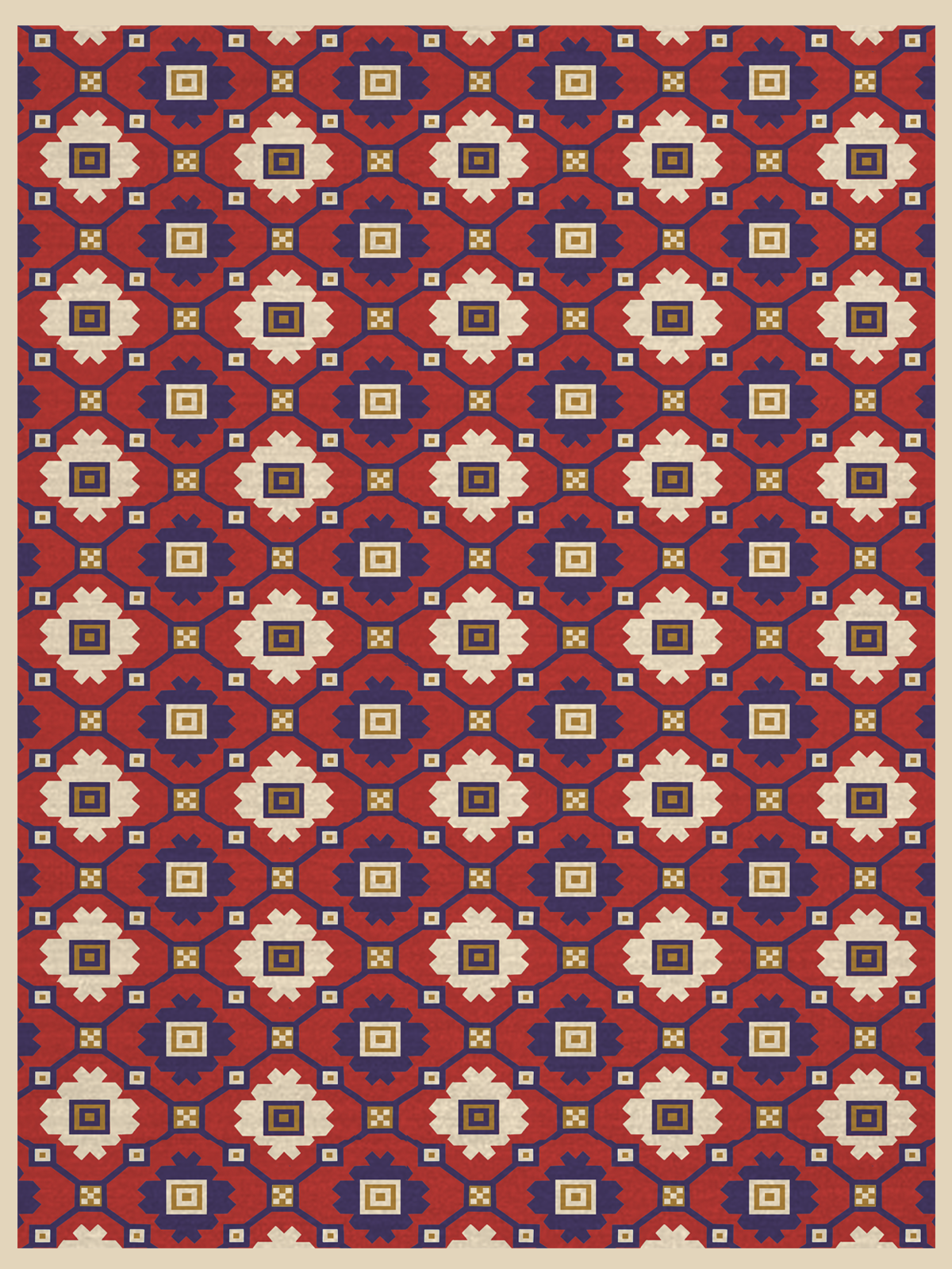 Geometric Anatolian Kilim wool rug in multicoloured tones